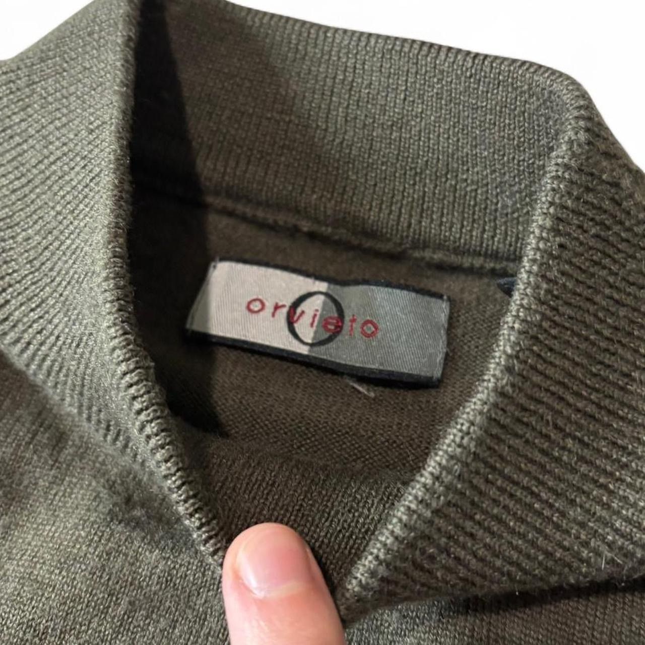 Vintage Vintage Khaki Green Wool Blend Mockneck Sweater - L Size US L / EU 52-54 / 3 - 3 Thumbnail