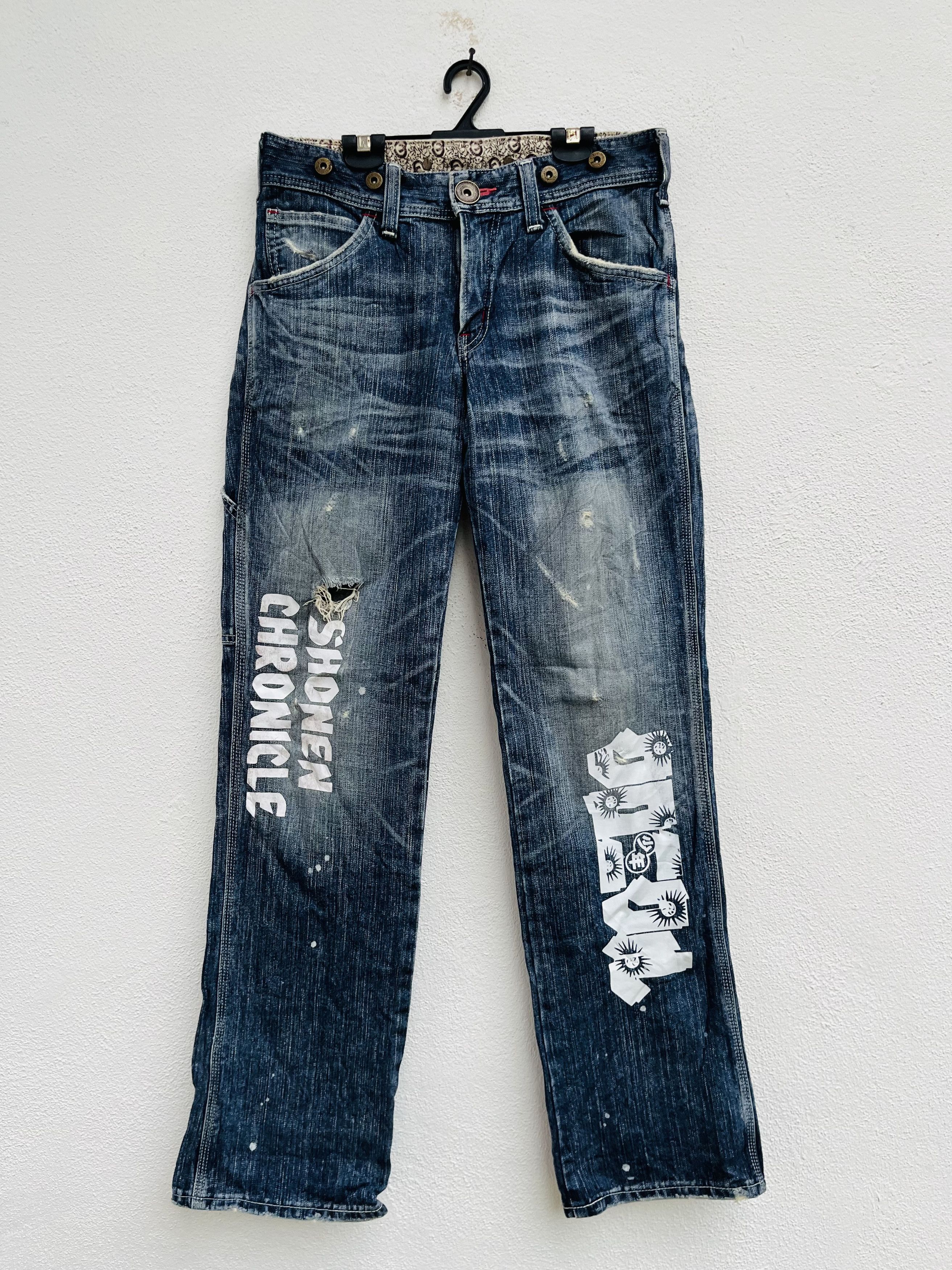 Japanese Brand Vintage Edwin 503 Blue Trip Japanese Distressed Style Size US 30 / EU 46 - 1 Thumbnail
