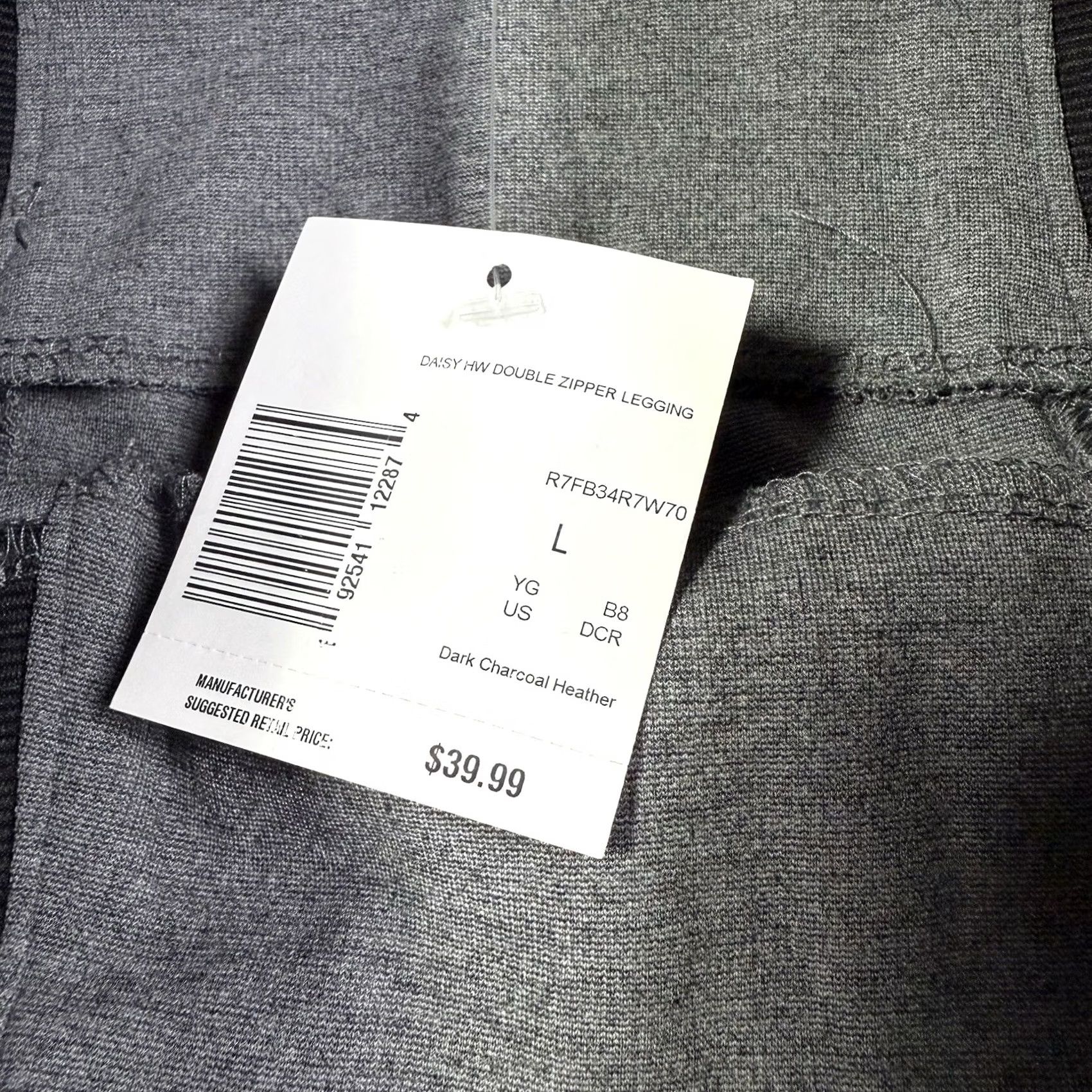 Guess GUESS Daisy Leggings Women's Large Gray Zipper NWT Cropped Activewear Casual Travel Style: Leggings Size 36" / US 14 / IT 50 - 4 Thumbnail