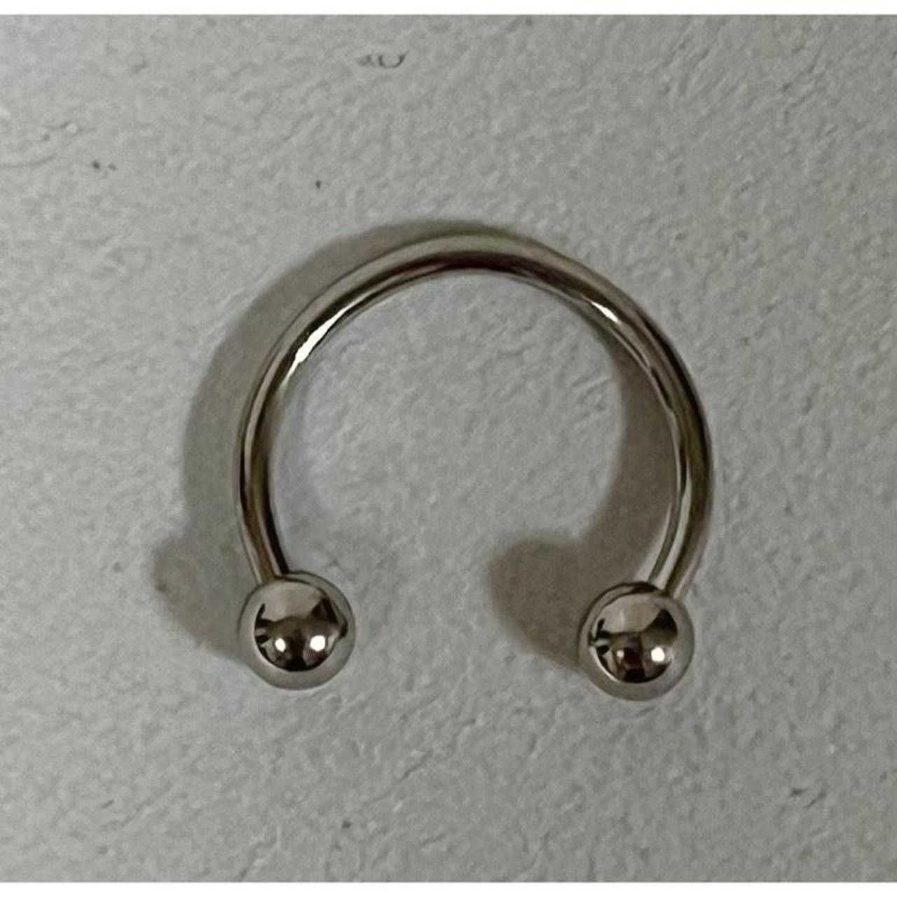 Japanese Brand × Jewelry Silver Curved Horseshoe Septum Earring Body Jewelry 🩶 Size ONE SIZE - 3 Thumbnail
