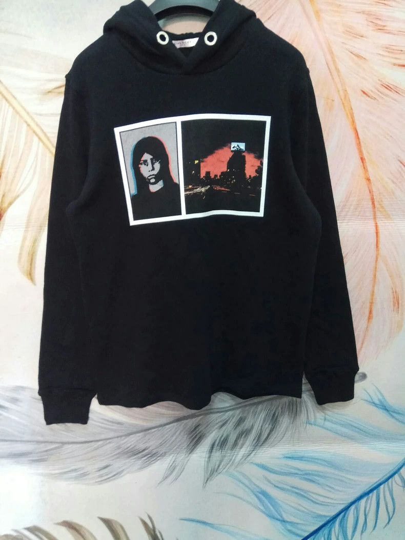 Givenchy Givenchy Men's Black Graphic Fleece Hoodie - dmc Size US S / EU 44-46 / 1 - 1 Thumbnail