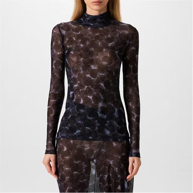Dries Van Noten o1g2r1mq1024 Fitted Long Sleeve T-Shirts in Dark Purple Size S / US 4 / IT 40 - 4 Thumbnail