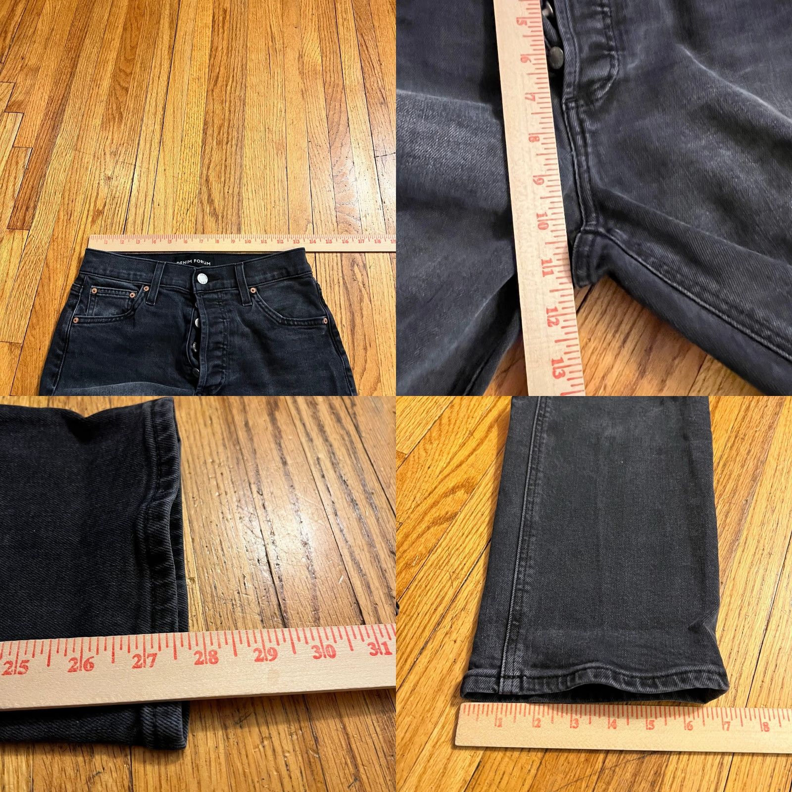 Vintage Denim Forum Jeans Womens 28 Long Arlo High Rise Straight Button Fly Black Size 28" / US 6 / IT 42 - 8 Thumbnail