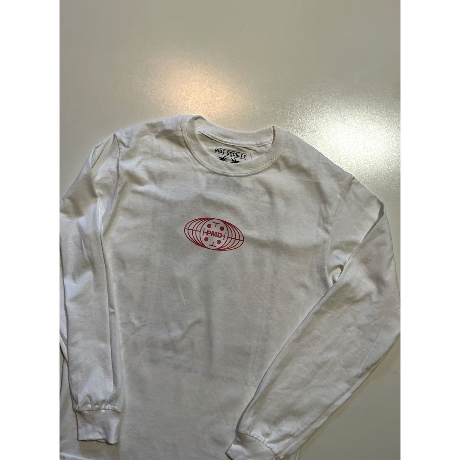Marcs Riot Society Marc E. Bassy PMD Postmodern Depression L/S T-Shirt White Sz Small Mens Graphic Tee Size US S / EU 44-46 / 1 - 4 Thumbnail