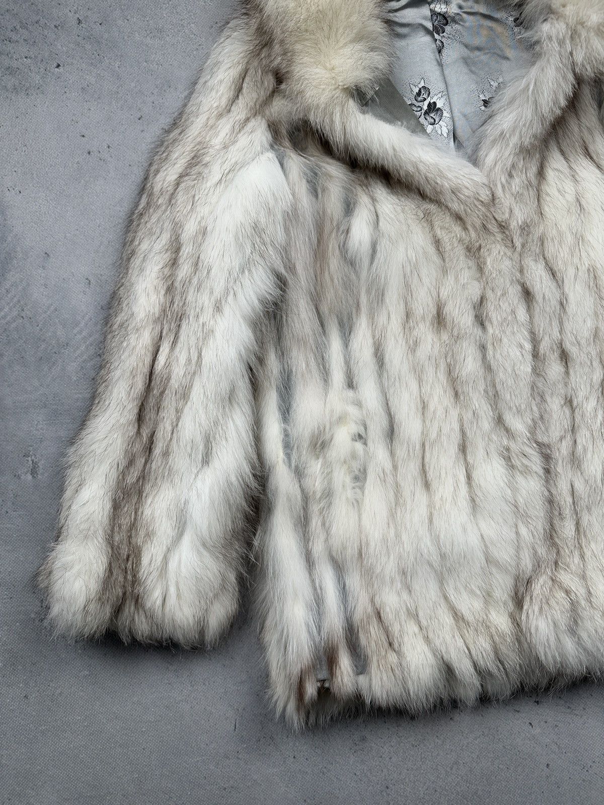 Sagafurs Vintage Saga Fox Real Fur Coat Ivory Grey Luxury Jacket 80s Size S / US 4 / IT 40 - 6 Thumbnail