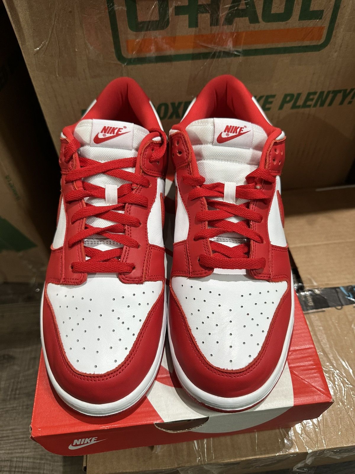 Nike Nike Dunk Low Red White Cu1727-100 Size 12 Used Size US 12 / EU 45 - 3 Thumbnail