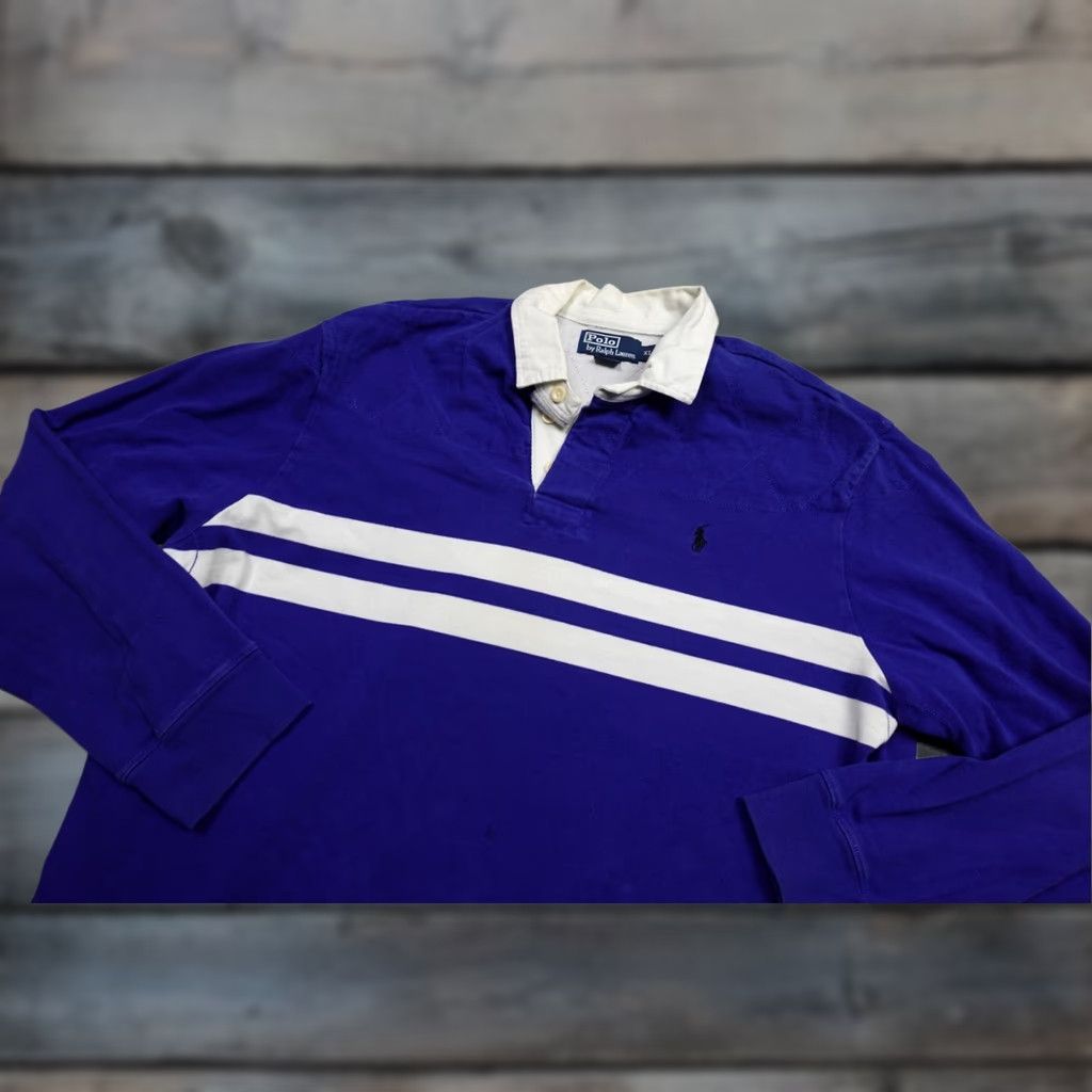 Ralph Lauren Ralph Lauren Polo Rugby Polo Mens XL Blue Quilted Striped Polo Polo Ralph Lauren Rugby Polo Mens XL Blue Quilted Striped Retro Socks? Size US XL / EU 56 / 4 - 1 Thumbnail