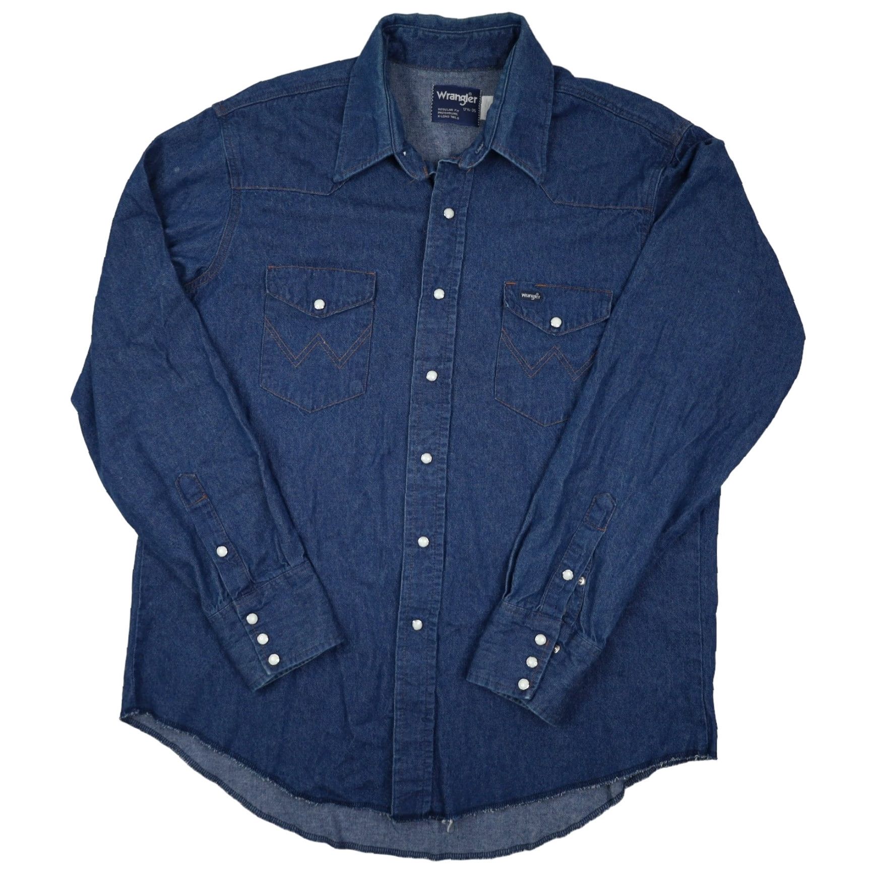 Wrangler VINTAGE Wrangler Mens XL Pearl Snap Down Denim Western Shirt Blue Size US XL / EU 56 / 4 - 2 Thumbnail