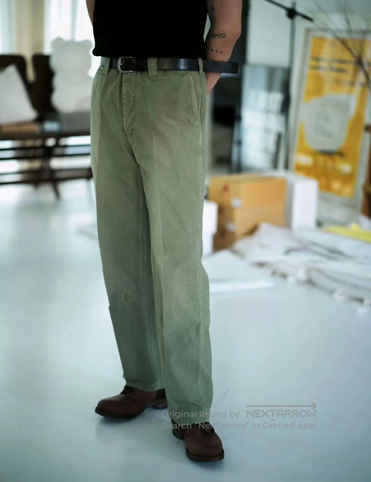 Visvim VISVIM Wide Chino Pants Green. Size US 28 / EU 44 - 1 Thumbnail