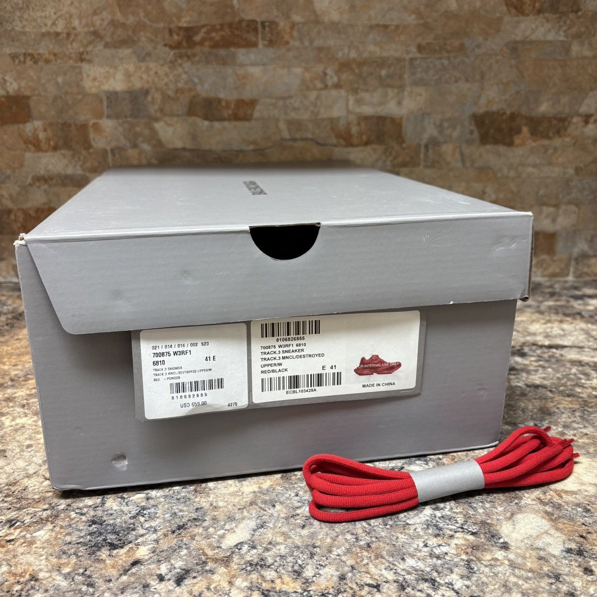 Balenciaga Balenciaga Track 3 Distressed Sneaker Red Size US 8 / EU 41 - 11 Thumbnail