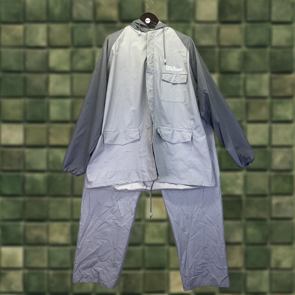 Wilson VINTAGE Wilson Staff Golf Tennis Rain Jacket Pants Mens XL/XXL Gray 2 Piece Tracksuit Shirt Set Men Size 46R - 1 Thumbnail