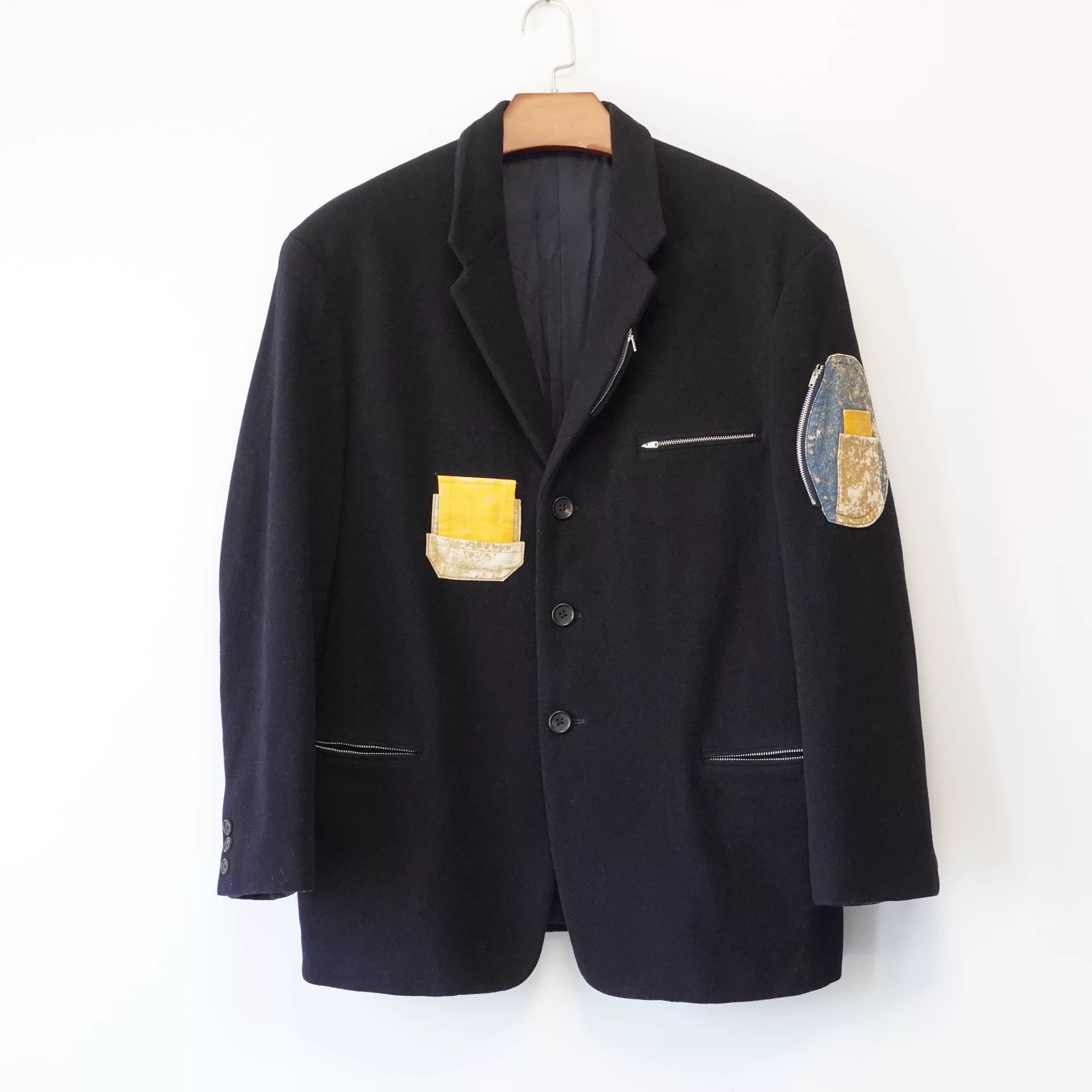 Yohji Yamamoto YohjiYamamoto 1990AW Cracked Patchwork Leather Zip Jkt Size US M / EU 48-50 / 2 - 1 Thumbnail