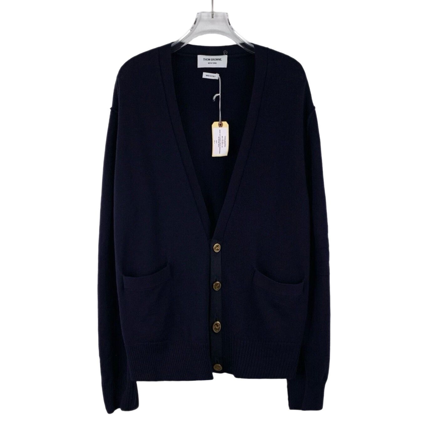 Thom Browne Thom Browne Wool V-Neck Cardigan Size 4 Size US XL / EU 56 / 4 - 1 Thumbnail