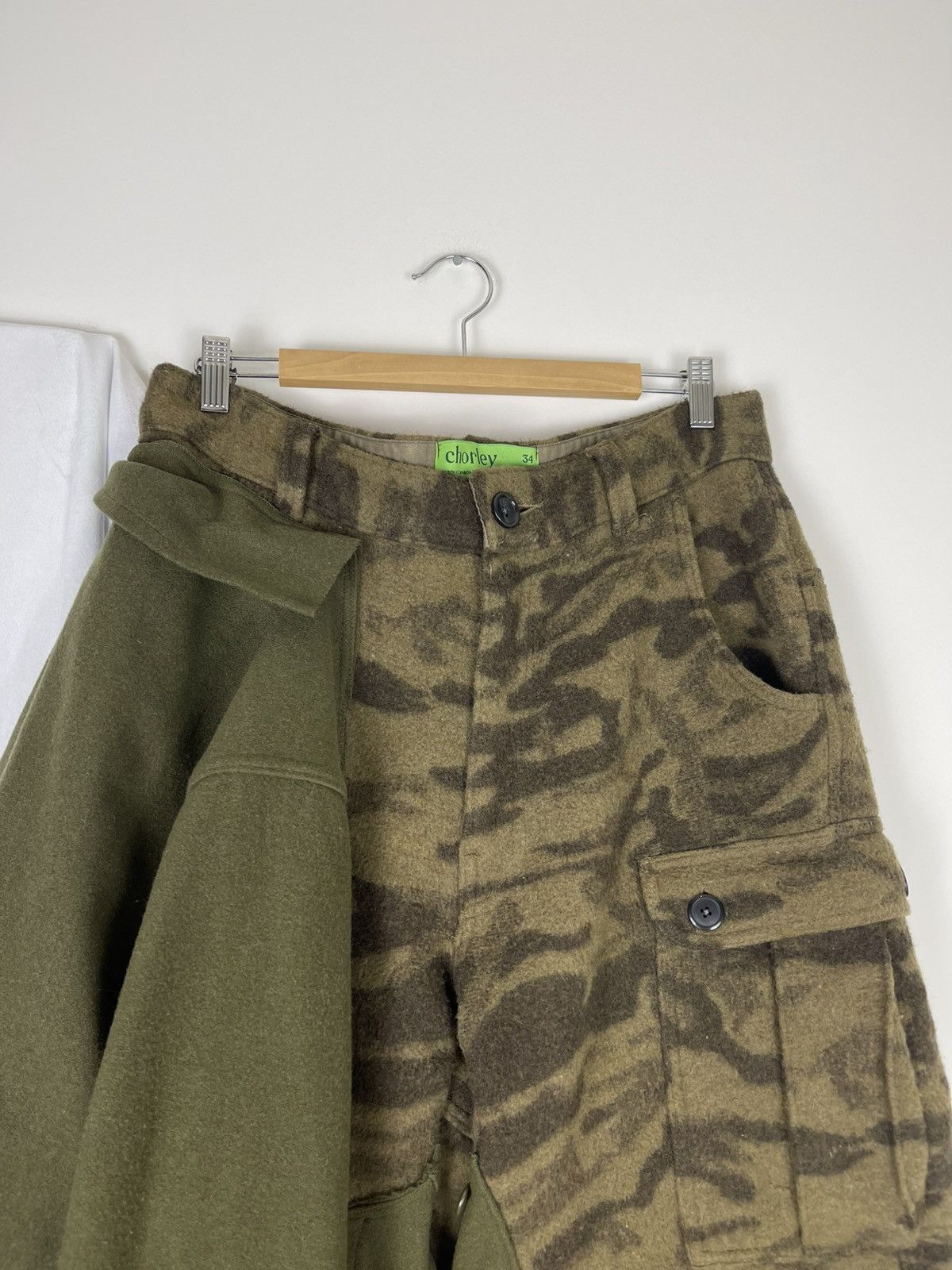 Chorley Deconstructed military baggy wool camo cargo pants d ring Size US 34 / EU 50 - 3 Thumbnail