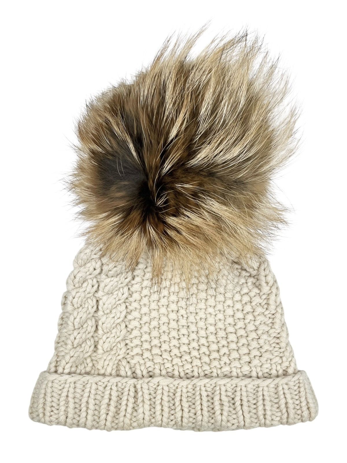 Chrome Hearts Chrome Hearts Fox Fur Pom Pom Leather Cross Patch Beanie Size ONE SIZE - 2 Thumbnail
