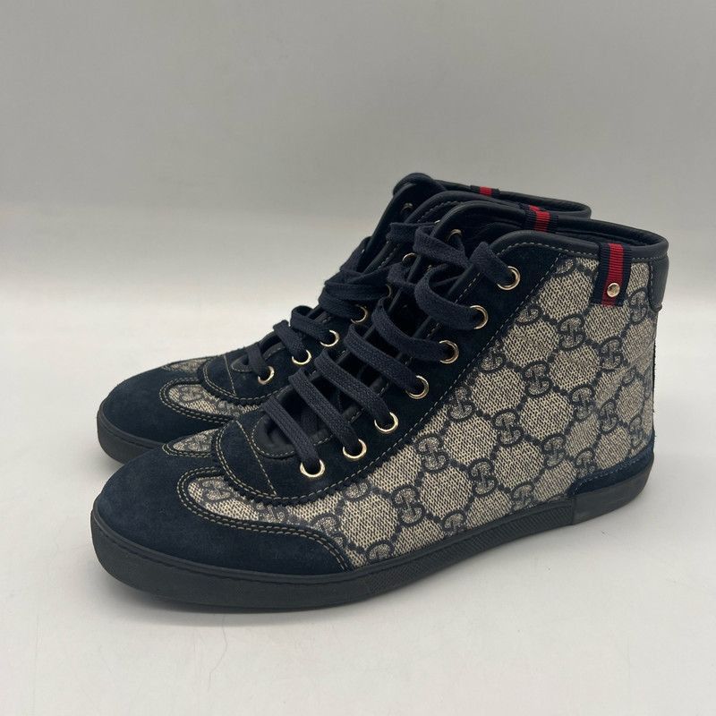 Gucci Gucci Logo High-Top Casual Sneakers in Brown and Black Size US 5.5 / EU 38 - 9 Thumbnail