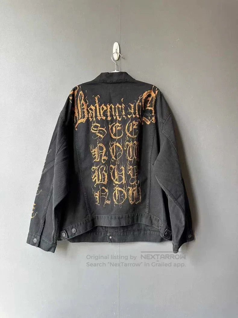 Balenciaga Balenciaga Distressed Denim Jacket. Size US S / EU 44-46 / 1 - 2 Thumbnail