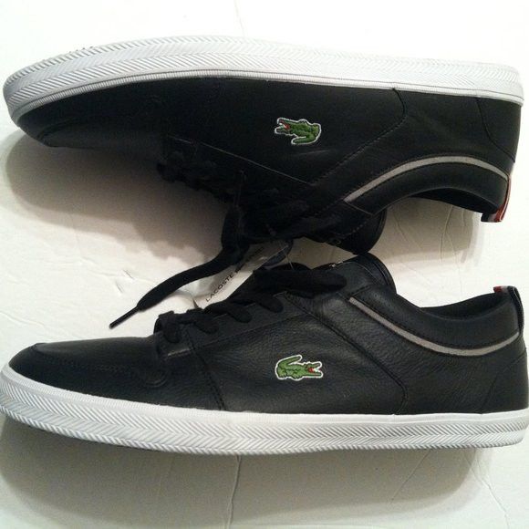 Lacoste LACOSTE MENS NEW BLACK LEATHER FASHION SNEAKERS SIZE: 11.5 Size US 11.5 / EU 44-45 - 4 Thumbnail