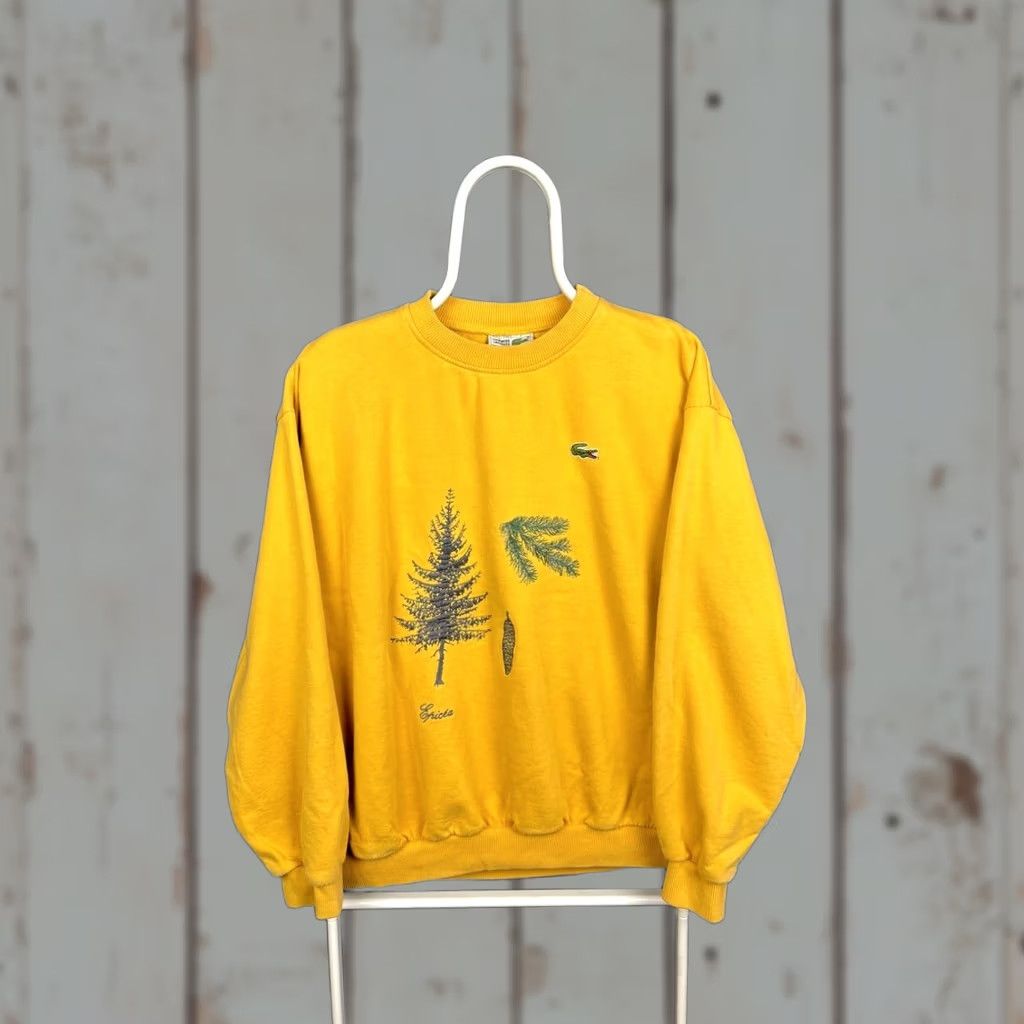 Lacoste Lacoste Sweatshirt Mens XL Yellow Cotton Crew Neck Pullover - Logo All Seasons Regular Fit Shirt Category: Sweatshirt Size US XL / EU 56 / 4 - 1 Thumbnail