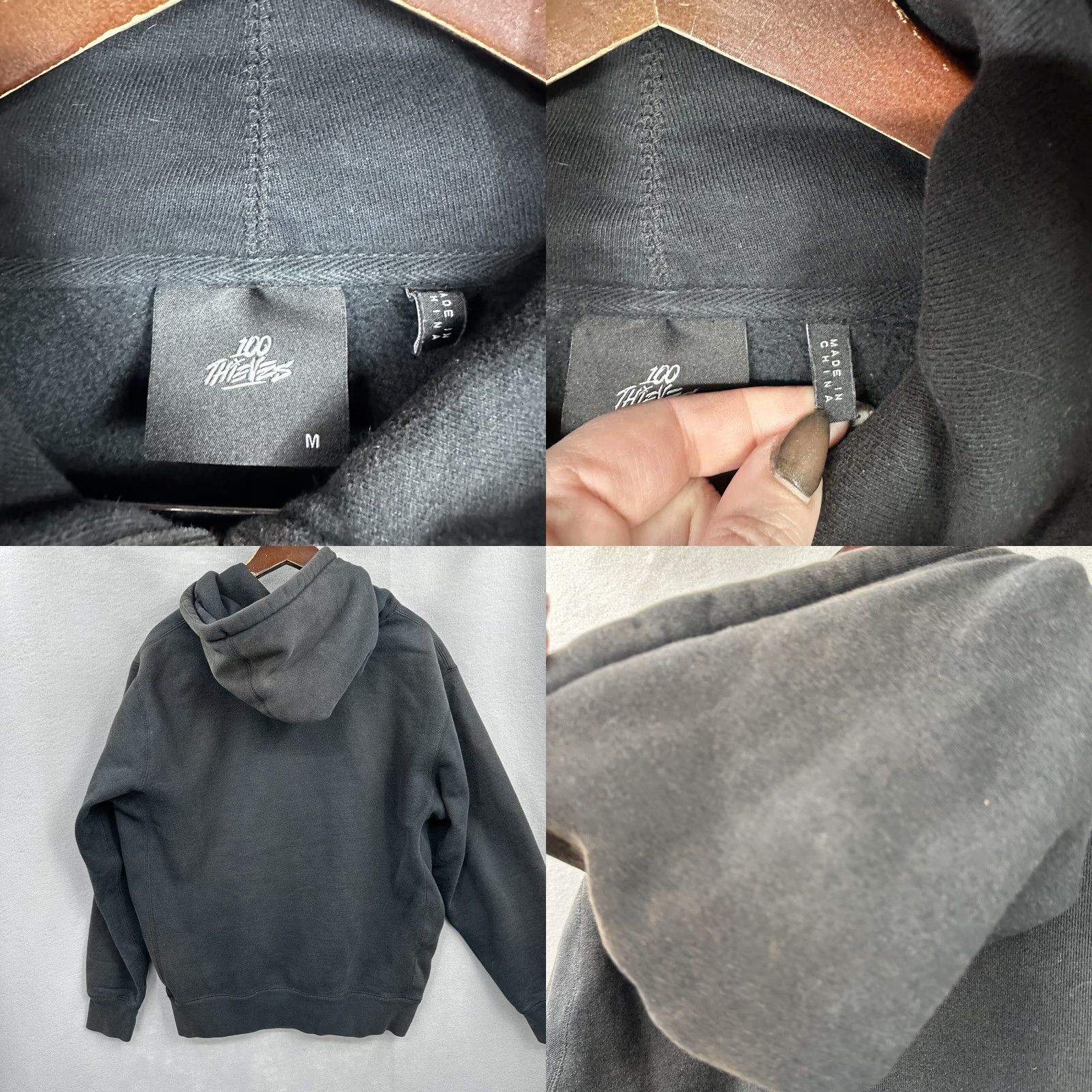 100 Thieves VINTAGE 100 Thieves Hoodie Mens M Grunge 2020 Season Pullover Sweatshirt Distressed Black Graphic Hooded Pockets Mens Size US M / EU 48-50 / 2 - 8 Thumbnail