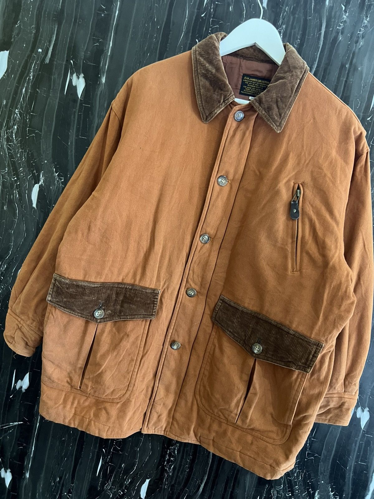 Japanese Brand Jean Jaurès Collection Corduroy Collar Work Jacket Size US XL / EU 56 / 4 - 7 Thumbnail