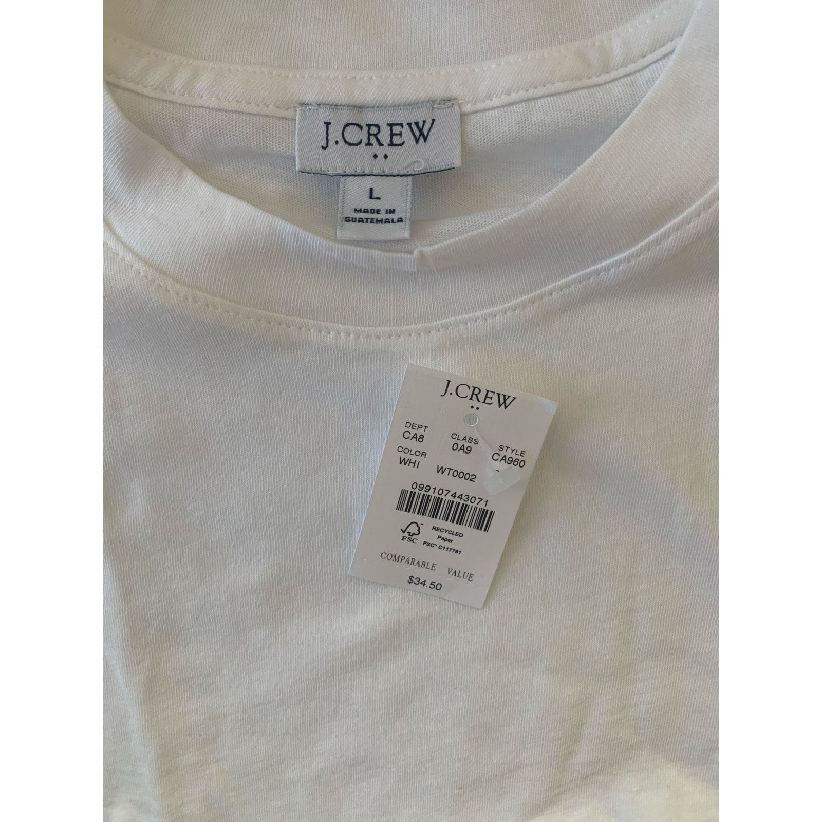 J.Crew NWT J.Crew Relaxed Short Sleeve Tee - Size L MSRP $34.50 Size L / US 10 / IT 46 - 4 Thumbnail