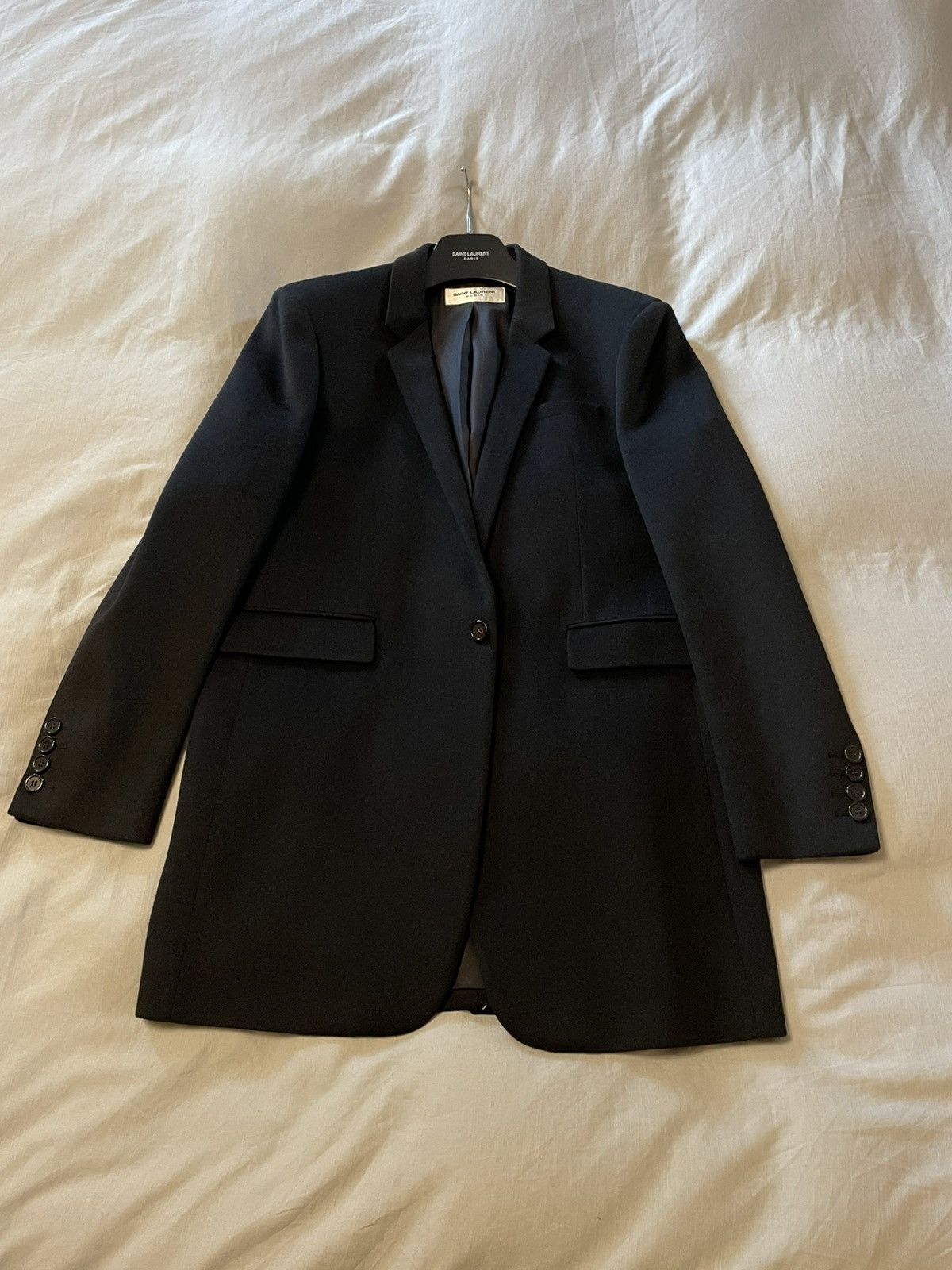 Saint Laurent Paris Single-Breasted Wool Cashmere Coat Size US L / EU 52-54 / 3 - 2 Thumbnail