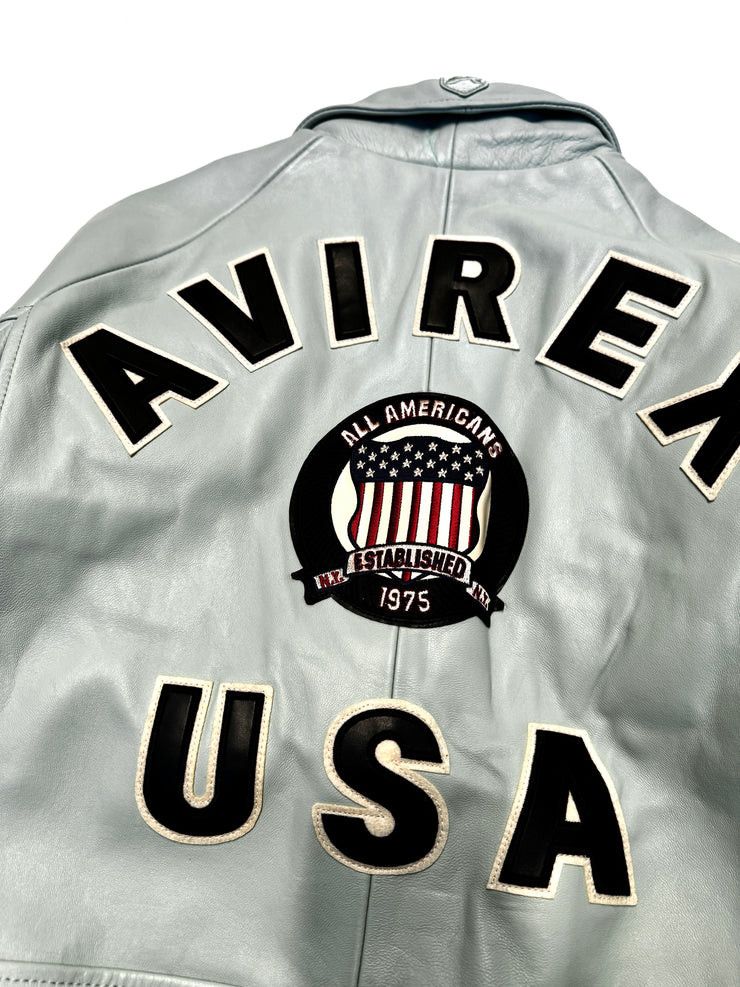 Avirex Avirex Varisty Baby Blue Leather Jacket Size US M / EU 48-50 / 2 - 7 Thumbnail