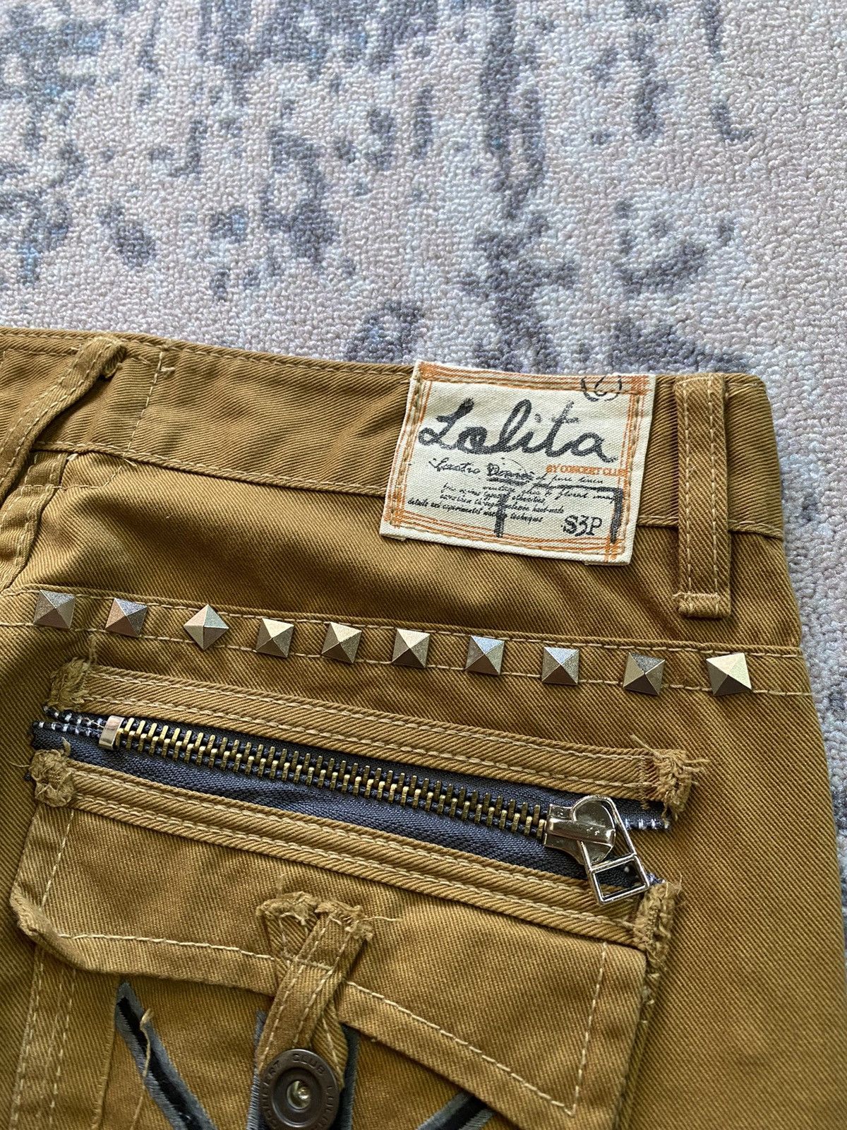 Japanese Brand Japanes Lolita Jeans Studded Flag Logo Size US 33 - 7 Thumbnail