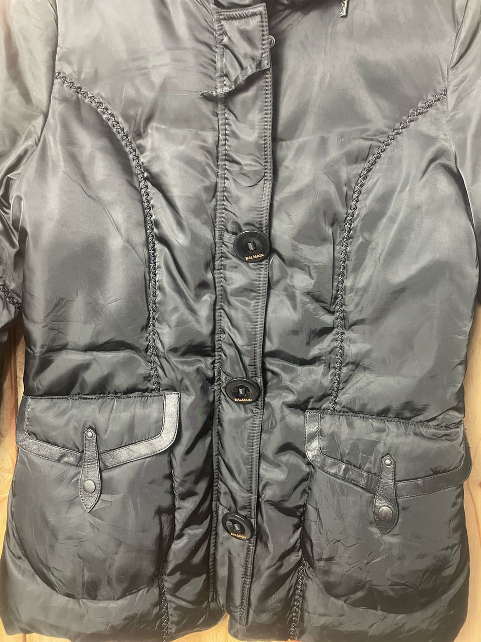 Balmain × Vintage Vintage Balmain Down Jacket Hoodie Size L / US 10 / IT 46 - 3 Thumbnail