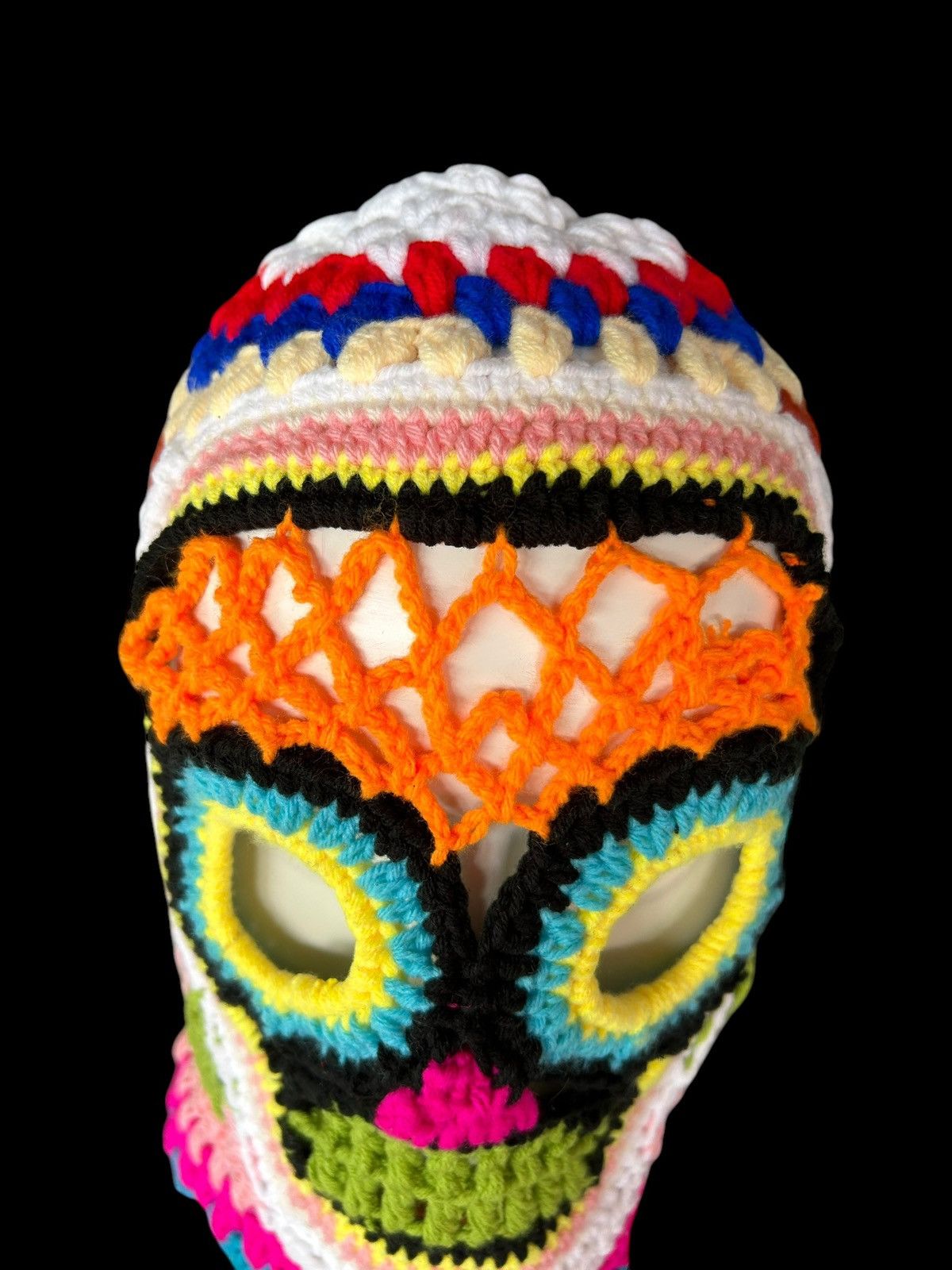 Japanese Brand Very Rare Crochet Knitted Handmade Balaclava Masked ☠️☠️ Size ONE SIZE - 5 Thumbnail