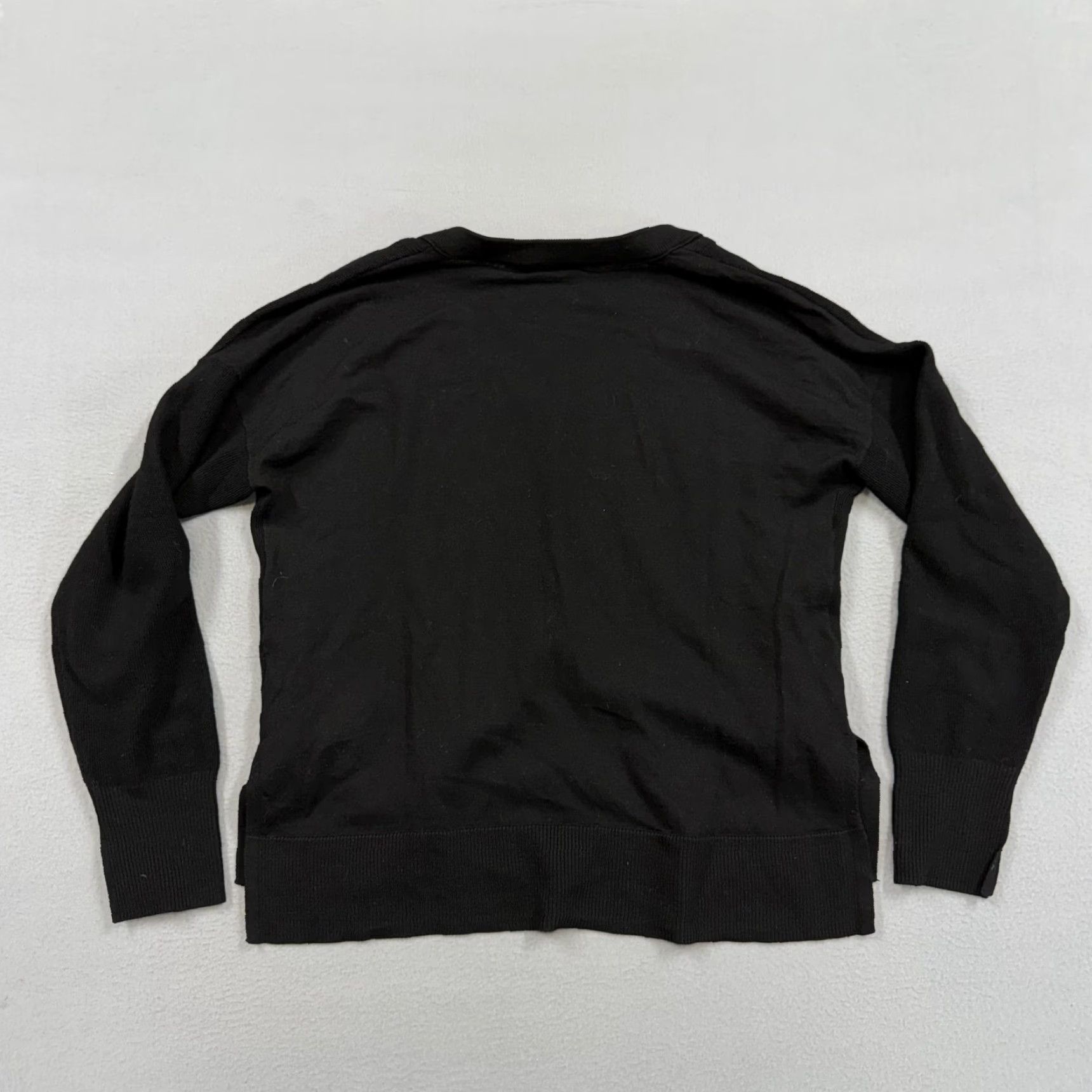Vintage rag & bone/jean Sweater Womens Large Black V-Neck Long Sleeve Pullover Knit Size L / US 10 / IT 46 - 4 Thumbnail