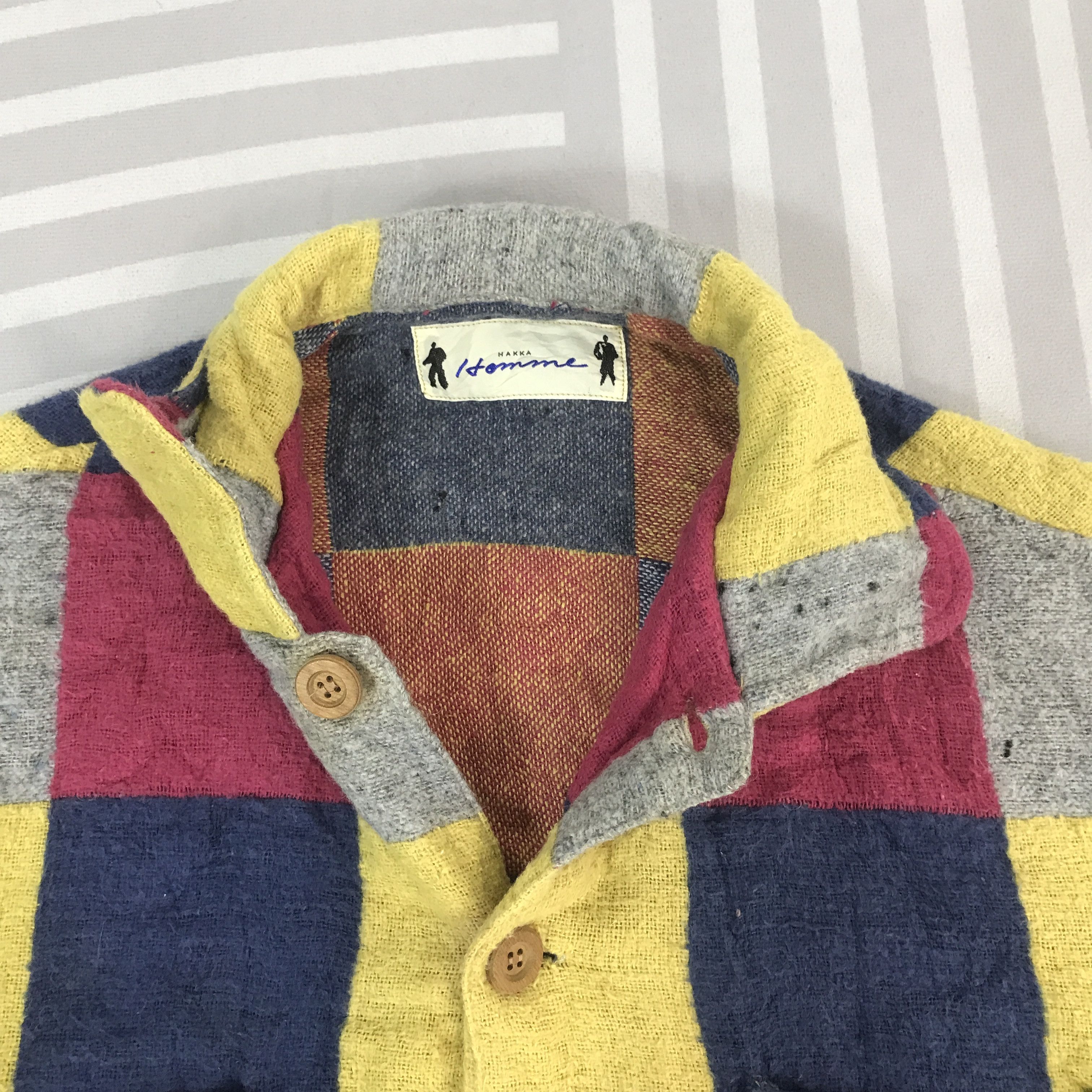 Japanese Brand Vintage Hakka Homme Multicolour blazer style Jacket Size US L / EU 52-54 / 3 - 8 Thumbnail