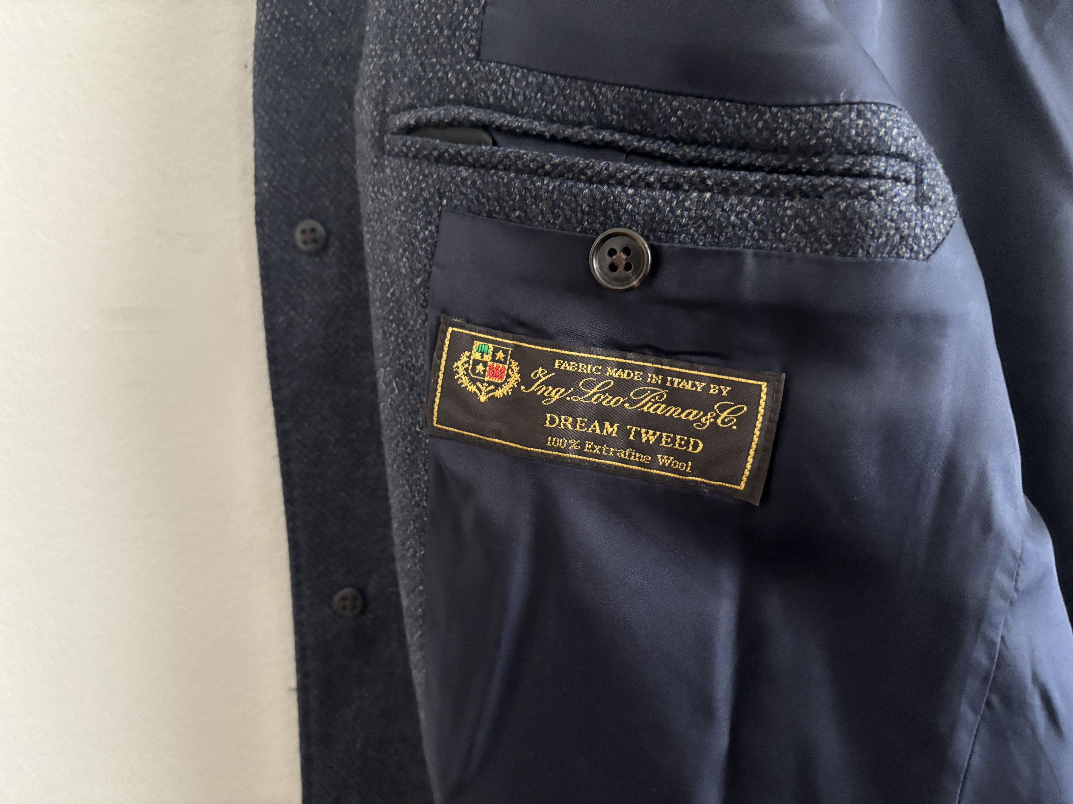 Club Monaco $600 Loro Piana Blue Wool Dream Tweed Overcoat/ Car Coat Size US M / EU 48-50 / 2 - 3 Thumbnail