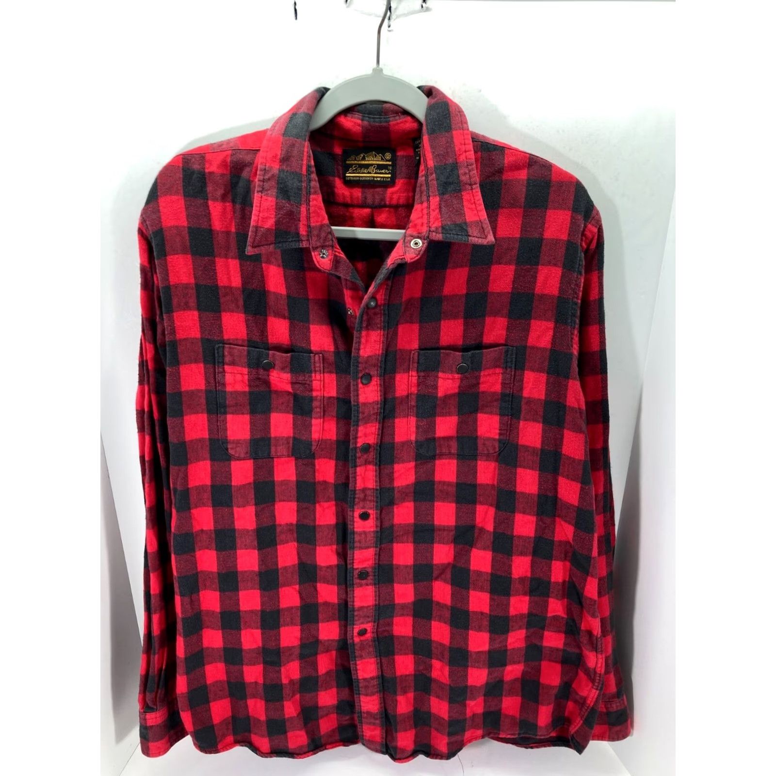 Eddie Bauer VINTAGE Eddie Bauer Snap Front Shirt Mens XL Red Black Plaid Flannel Rodeo Long Sleeve Size US XL / EU 56 / 4 - 2 Thumbnail