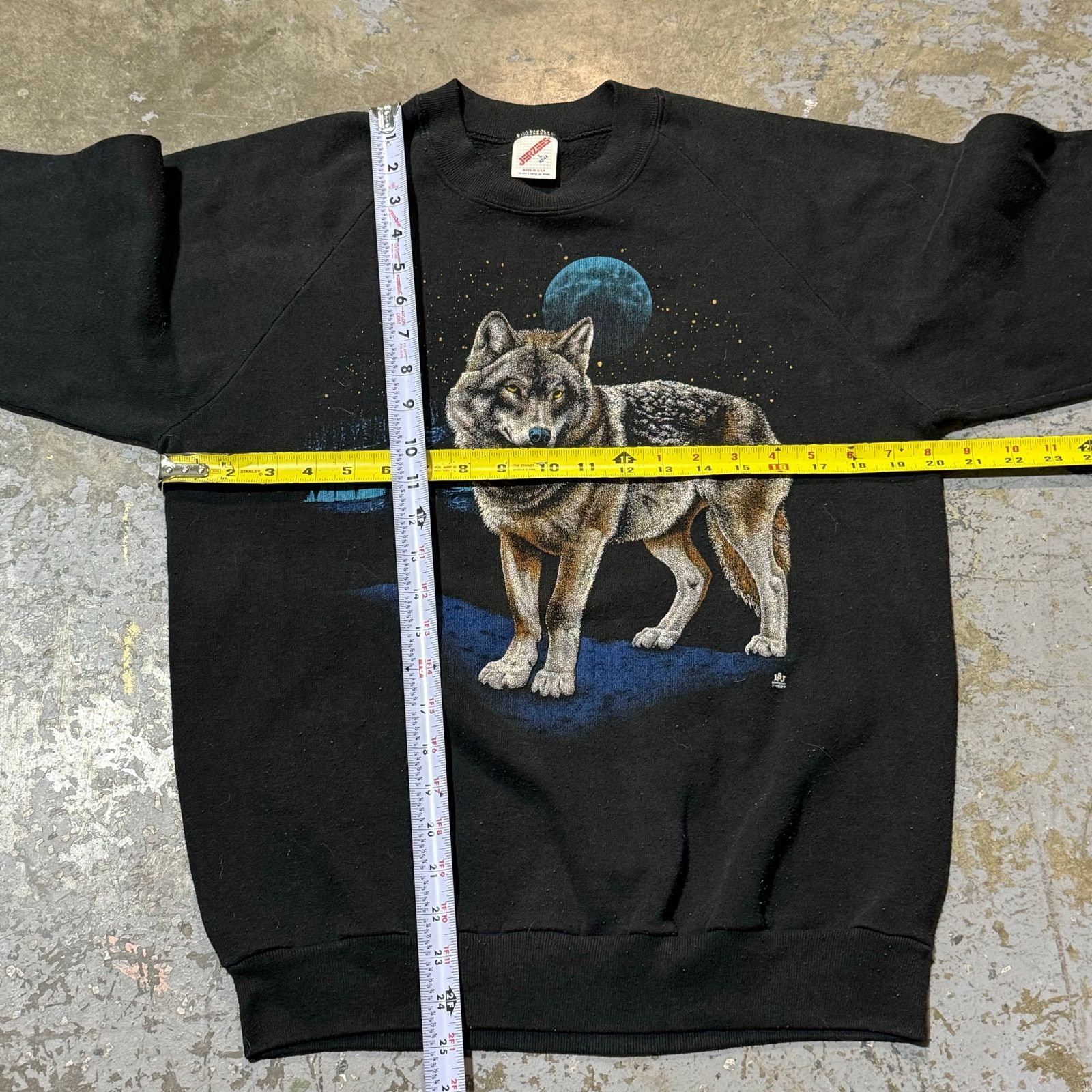 Jerzees Vintage 1987 LSJ Wolf In The Night Crewneck Size US M / EU 48-50 / 2 - 6 Thumbnail