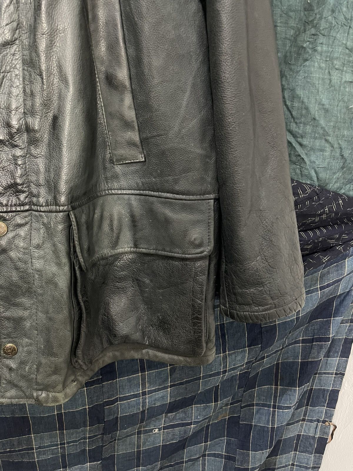 Armani Rare Leather Jacket Vtg 80s Armani Jeans julius dior Size US L / EU 52-54 / 3 - 4 Thumbnail