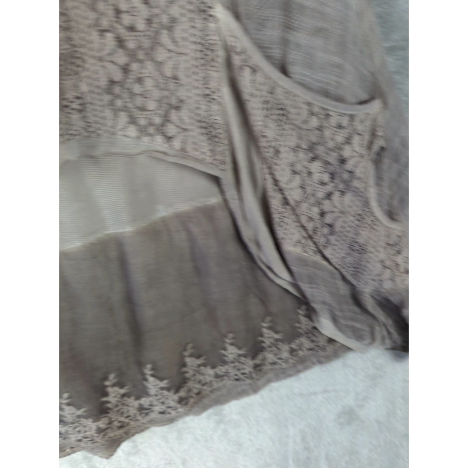 Vintage Simply Couture Blouse Tunic Women 2X Brown Lace Ruffle Crochet Cap Sleeve Round Neck Plus Size Vintage No Size XXL / US 16-18 / IT 52-54 - 7 Thumbnail