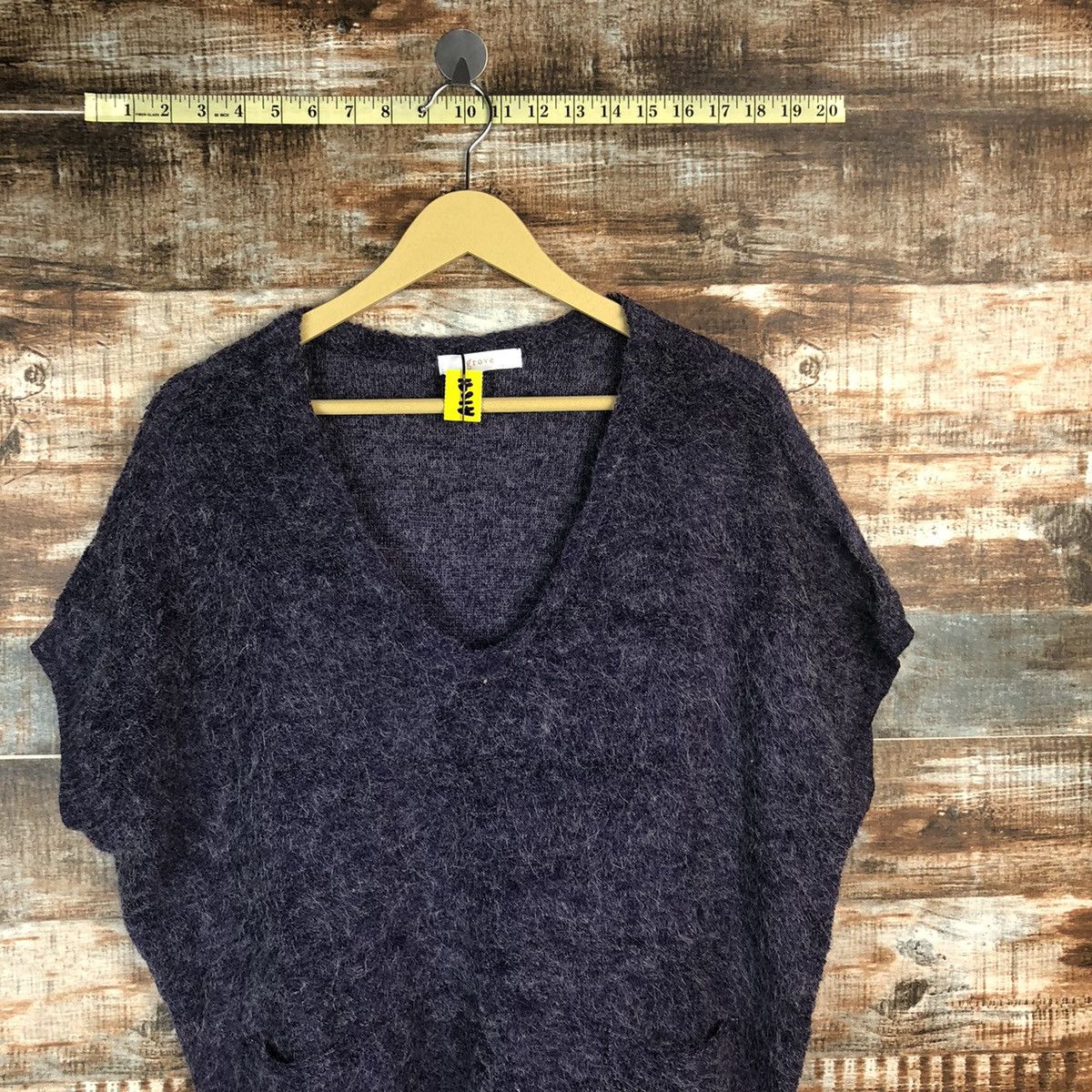 Homespun Knitwear × Japanese Brand Grove Dark Blue mohair shaggy Knitwear #A1891 Size L / US 10 / IT 46 - 5 Thumbnail