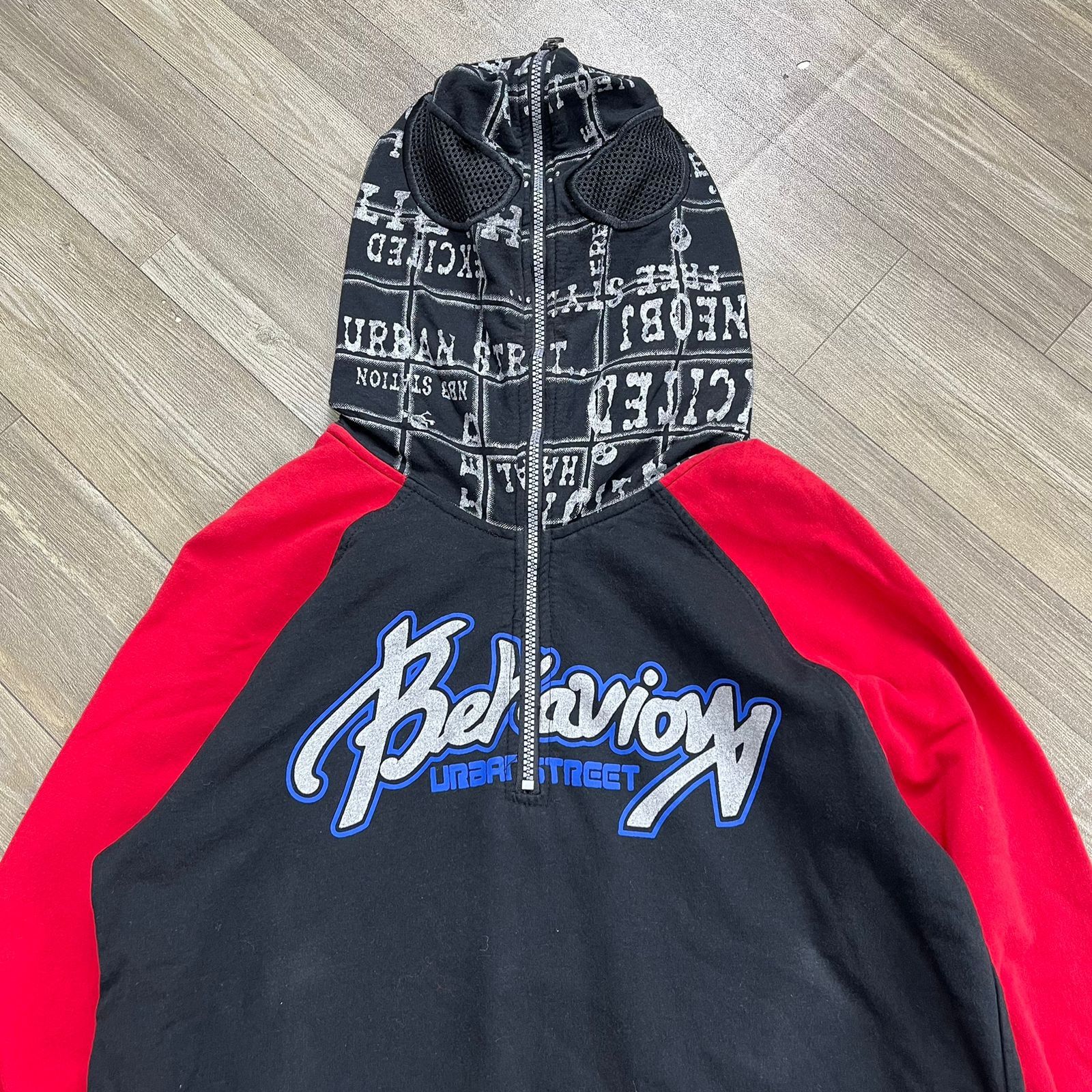 Japanese Brand 2000s Behaviour Urban Street Full Mask Half Zip Hoodie Y2K Size US M / EU 48-50 / 2 - 2 Thumbnail