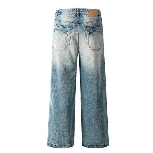 Japanese Brand × Jean Men's loose straight distressed washed gradient ripped jeans Size US 34 / EU 50 - 3 Thumbnail
