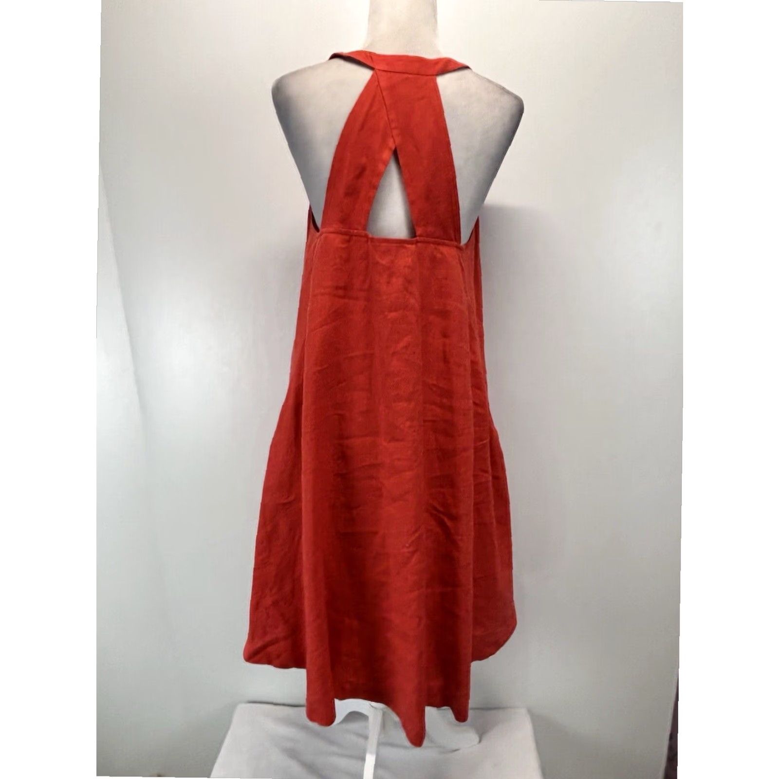 Banana Republic Banana Republic Orange Linen Swing Dress Women's Size 10 Sleeveless Racerback Beach Casual Summer Size L / US 10 / IT 46 - 3 Thumbnail