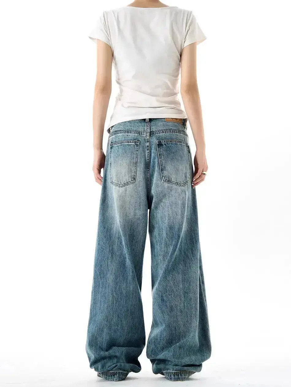 Japanese Brand Retro loose fitting wide leg jeans Size US 30 / EU 46 - 4 Thumbnail