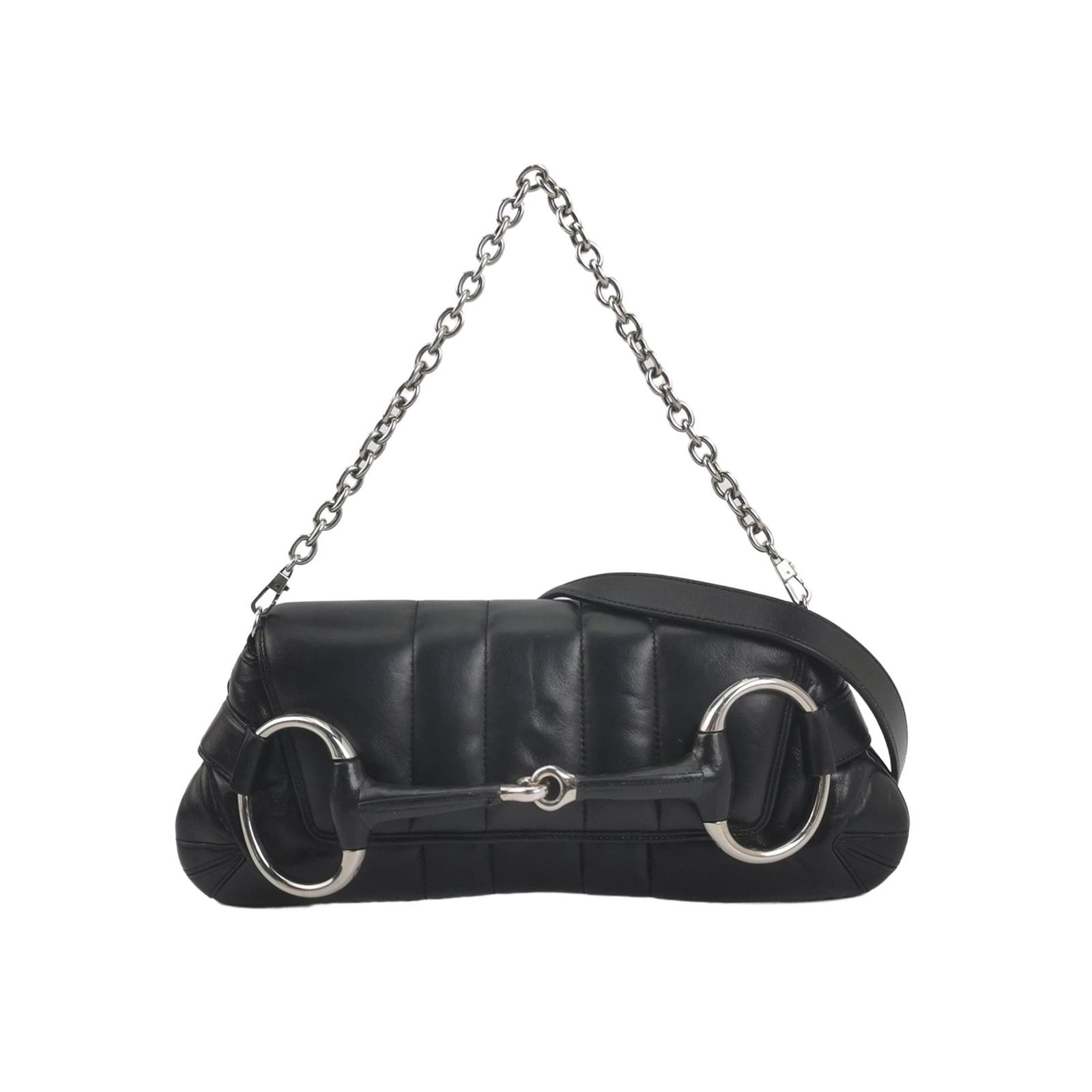 Gucci Gucci Horsebit Chain Shoulder Bag Black Size One Size Size ONE SIZE - 1 Thumbnail