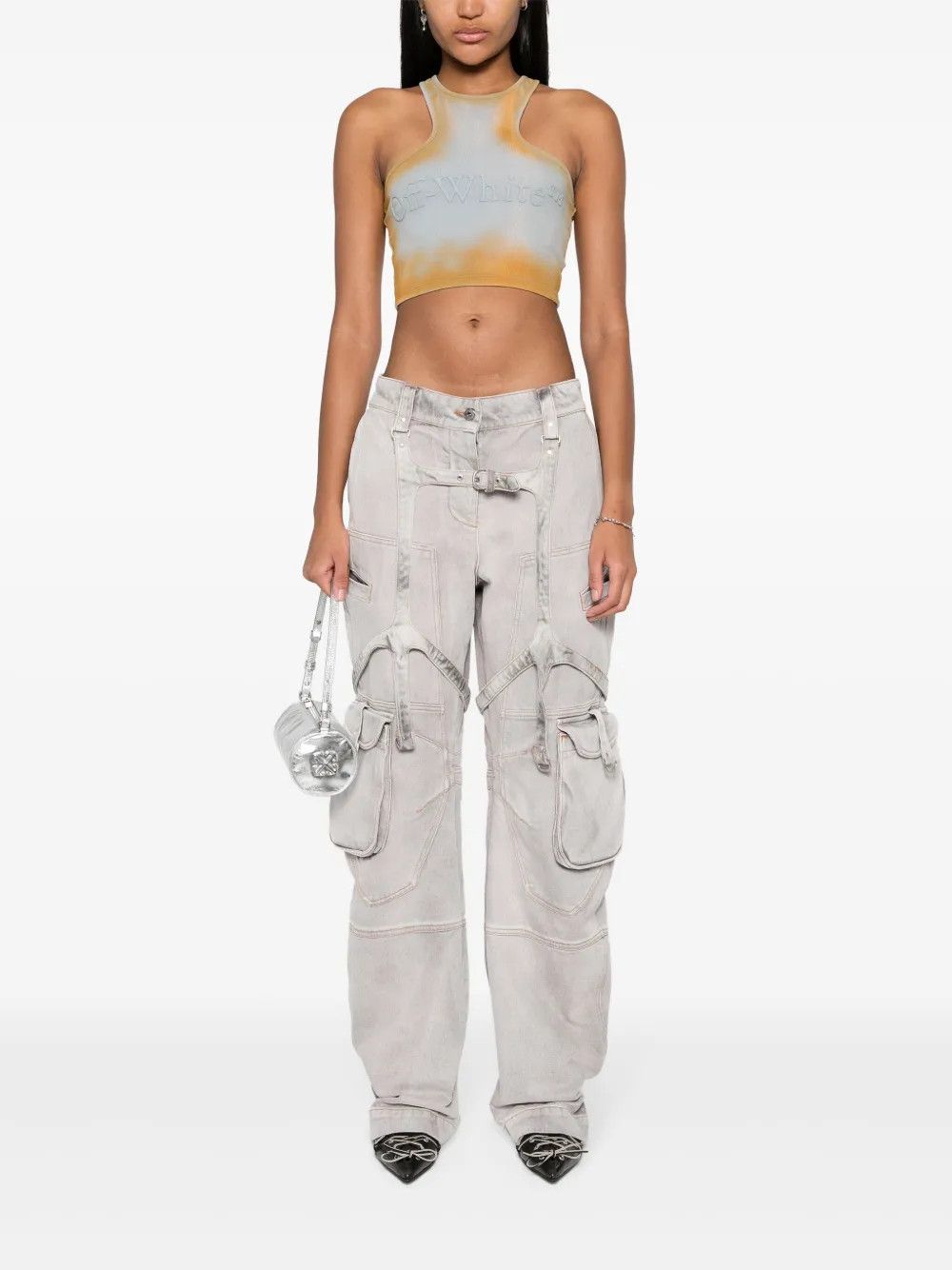 Off-White o1y1225 Cargo Denim Pant in Light Gray Size 26" / US 2 / IT 38 - 5 Thumbnail