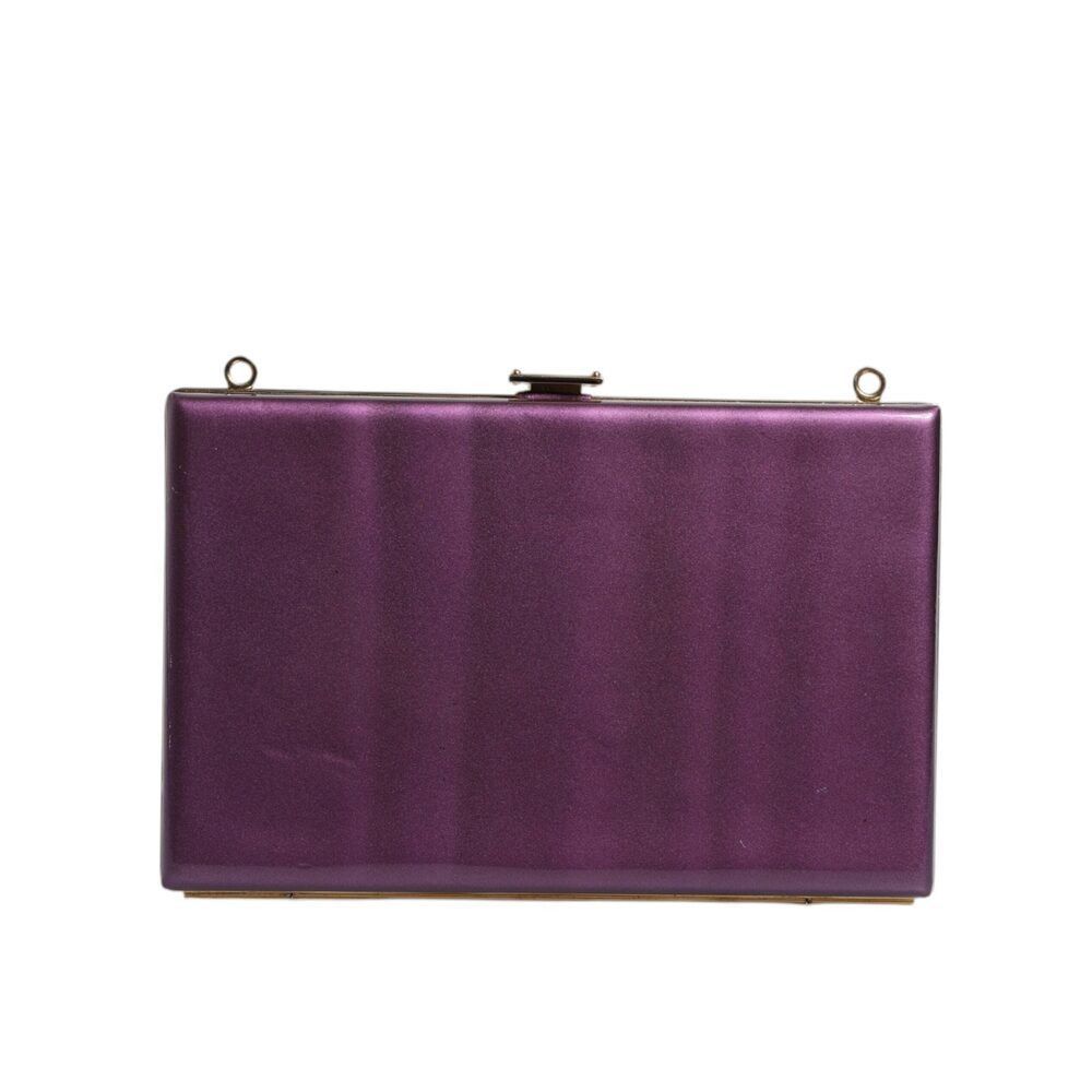 Dolce & Gabbana Dolce & Gabbana Purple Leather Clutch Evening Crossbody Bag Size ONE SIZE - 4 Thumbnail