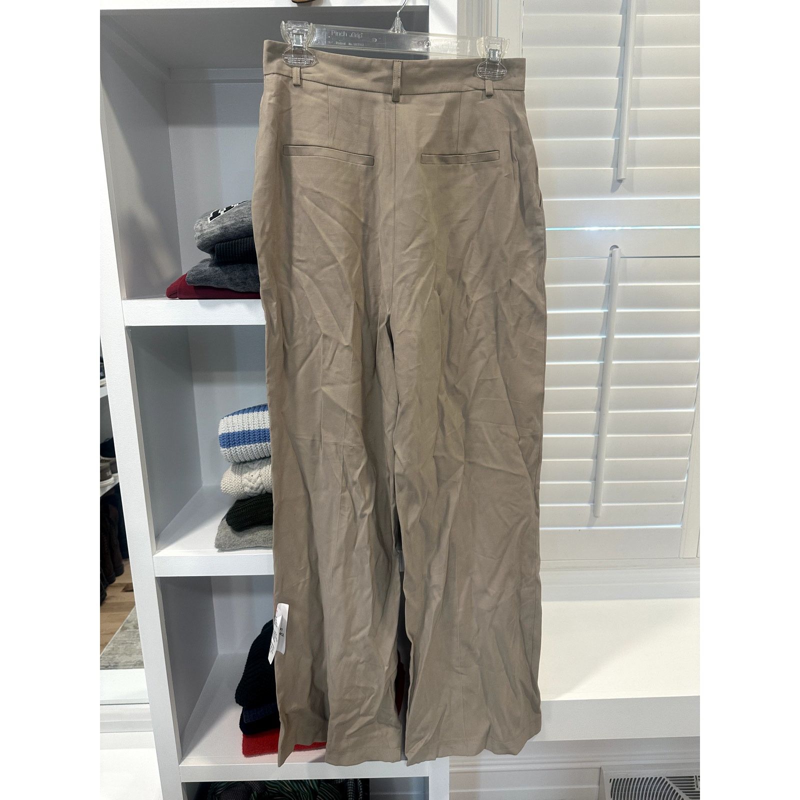 Topshop Topshop Flat Front Tan Beige Straight Leg Trousers 6 NWT Size 28" / US 6 / IT 42 - 4 Thumbnail