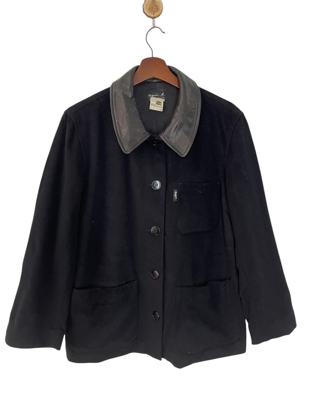 agnes b. VINTAGE AGNES B. France Leather Collar Jacket Size US M / EU 48-50 / 2 - 1 Thumbnail