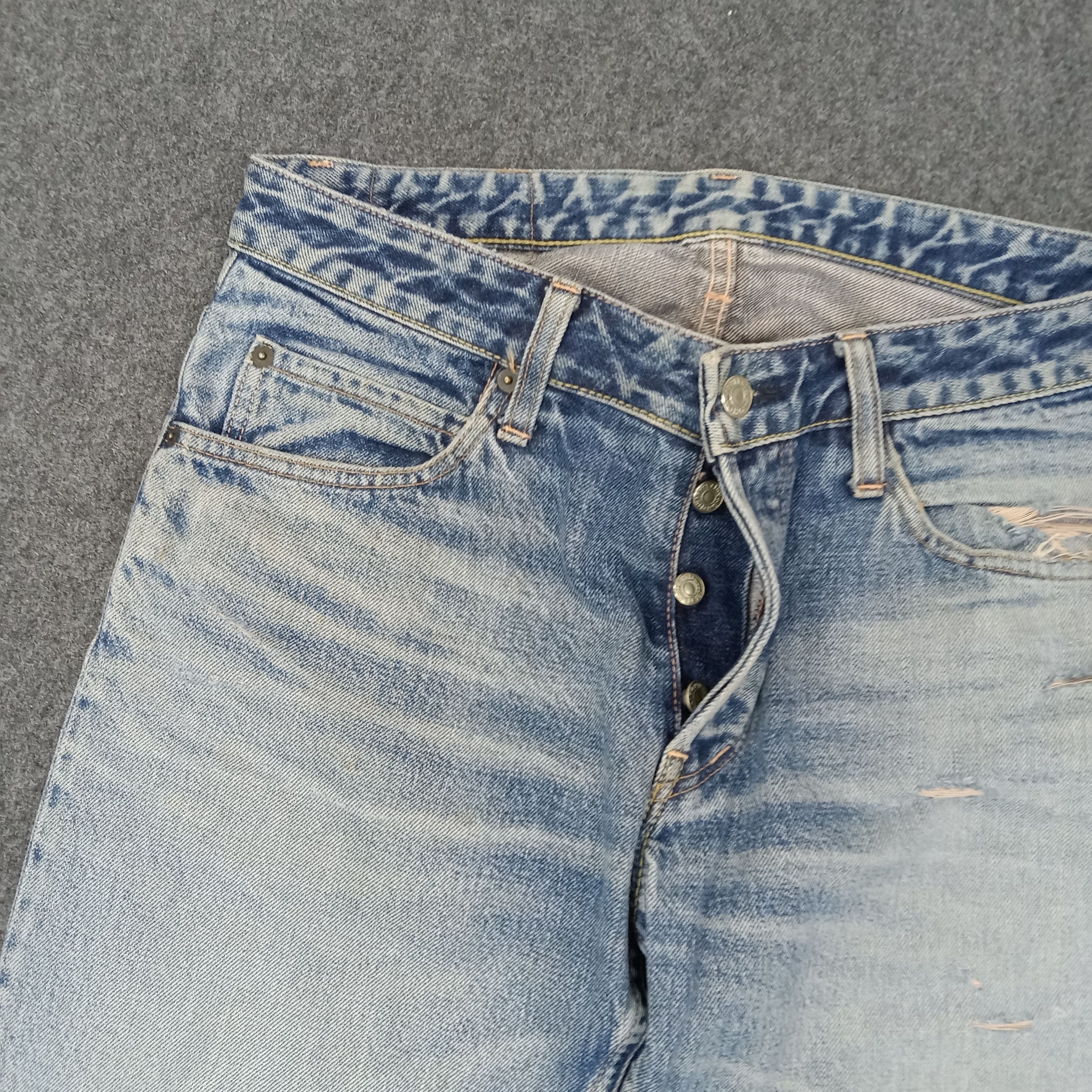 HOLLYWOOD RANCH MARKET H.Ranch.M Distressed Style Selvedge Denim Jeans C244N29 Size US 32 / EU 48 - 3 Thumbnail