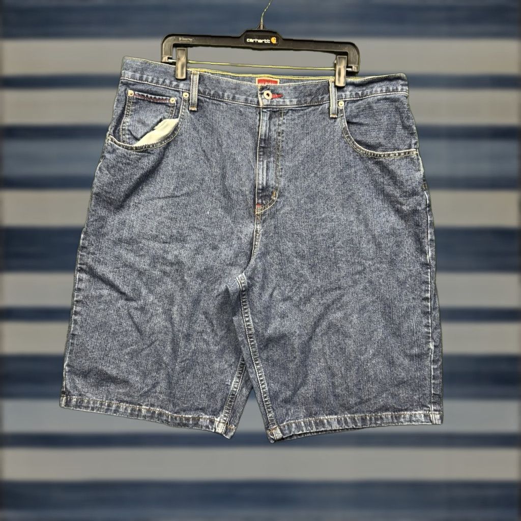 Tommy Hilfiger VINTAGE Tommy Hilfiger Denim Shorts Mens 38 JNCO Baggy Y2K Skater Wide Leg 90s Hip Hop Logo Ge Size US 38 / EU 54 - 1 Thumbnail
